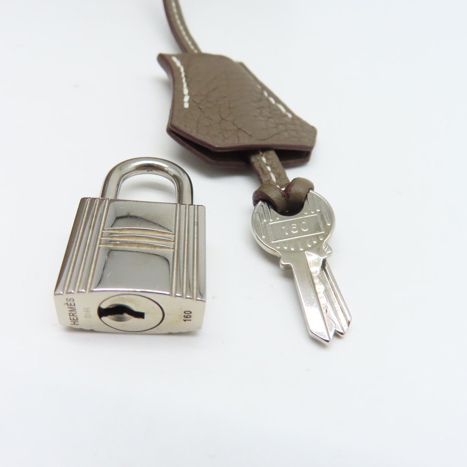 HERMES Clemence皮革Bolide 31銀扣手挽袋大象灰