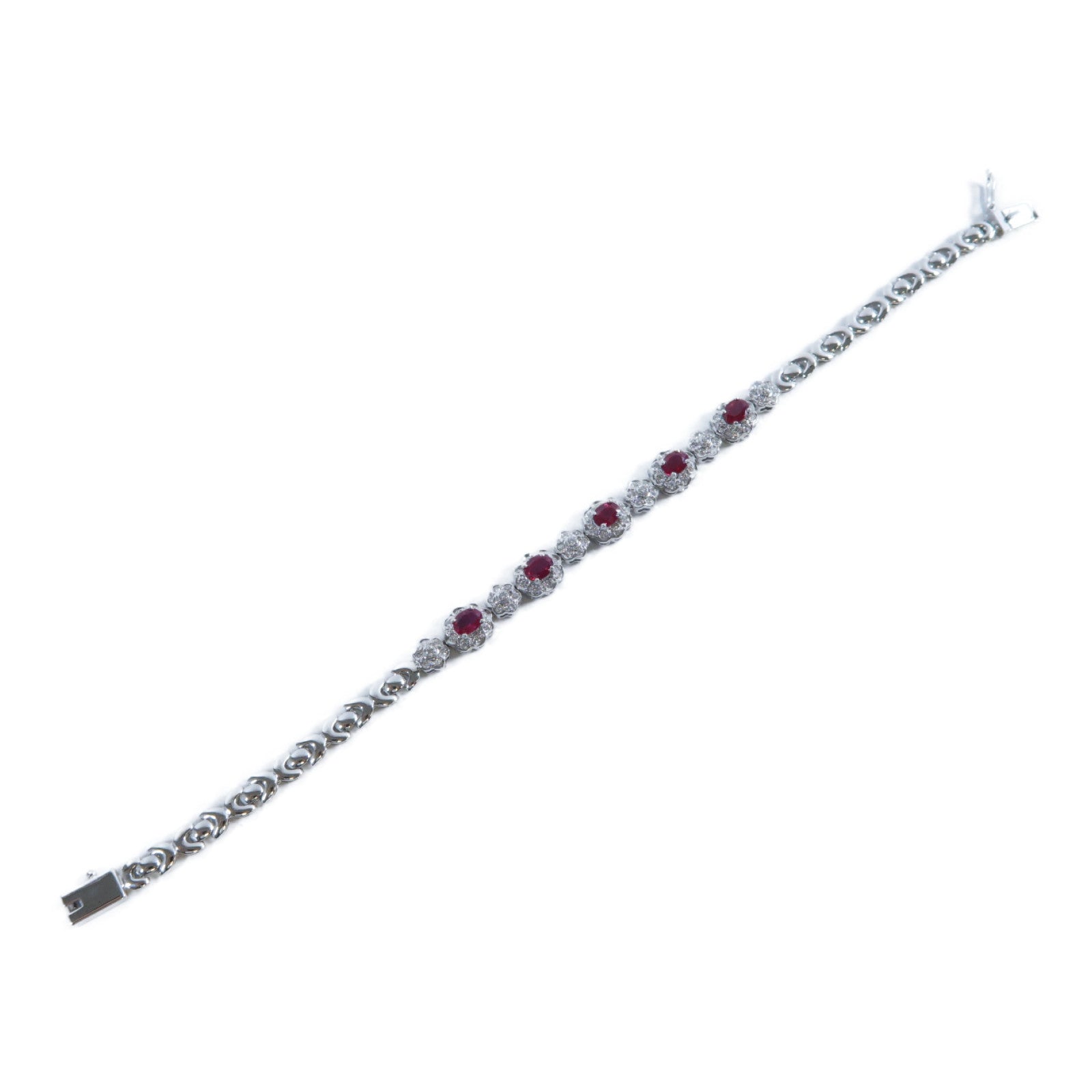 JEWELRY 18K白金Ruby Bracelet 1.65ct紅寶石/0.55ct鑽石手鏈
