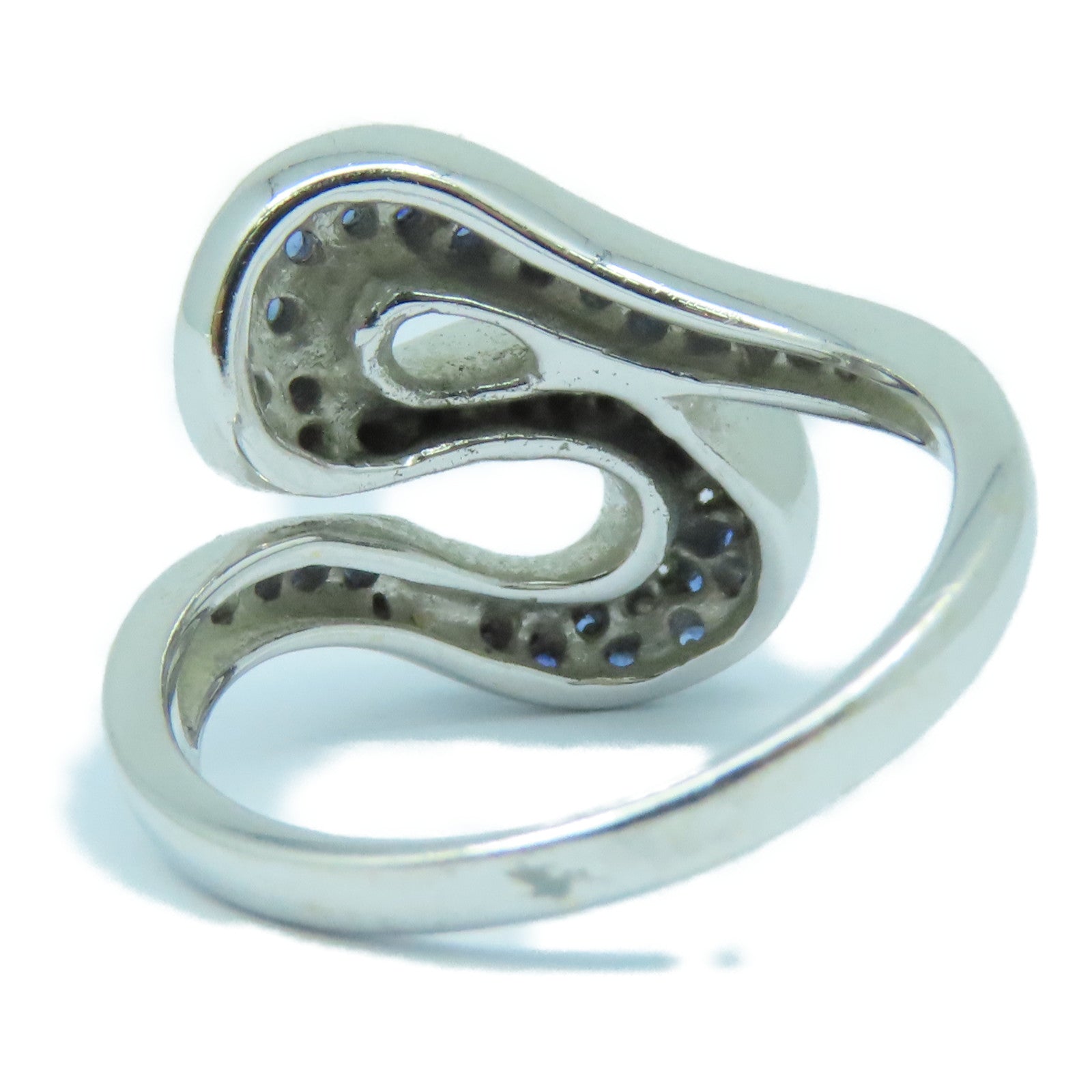 JEWELRY 【激減優惠】18K白金Diamond Ring 5.6g藍寶石/鑽石戒指US#4.25