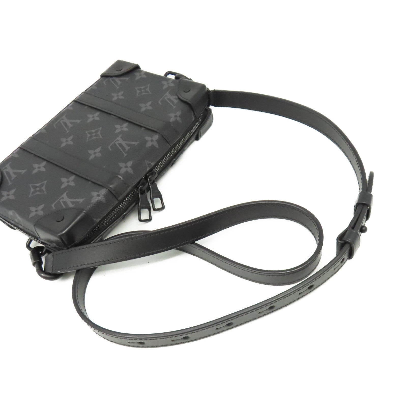 LOUIS VUITTON Monogram Eclipse Soft Trunk Wallet Shoulder Bag錢包肩背兩用袋黑色