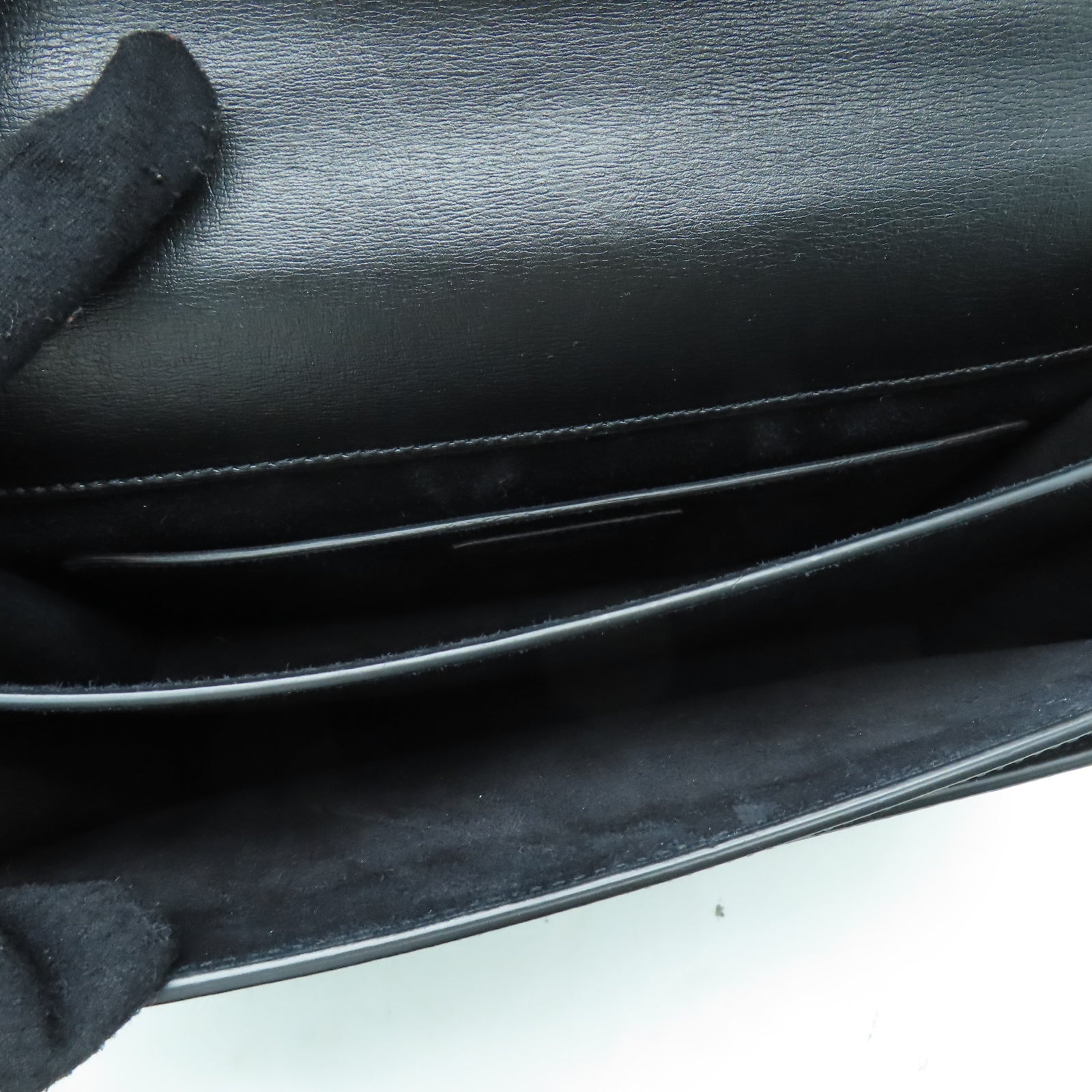 SAINT LAURENT 牛皮皮革Chain Shoulder銀扣鏈帶肩背袋黑色