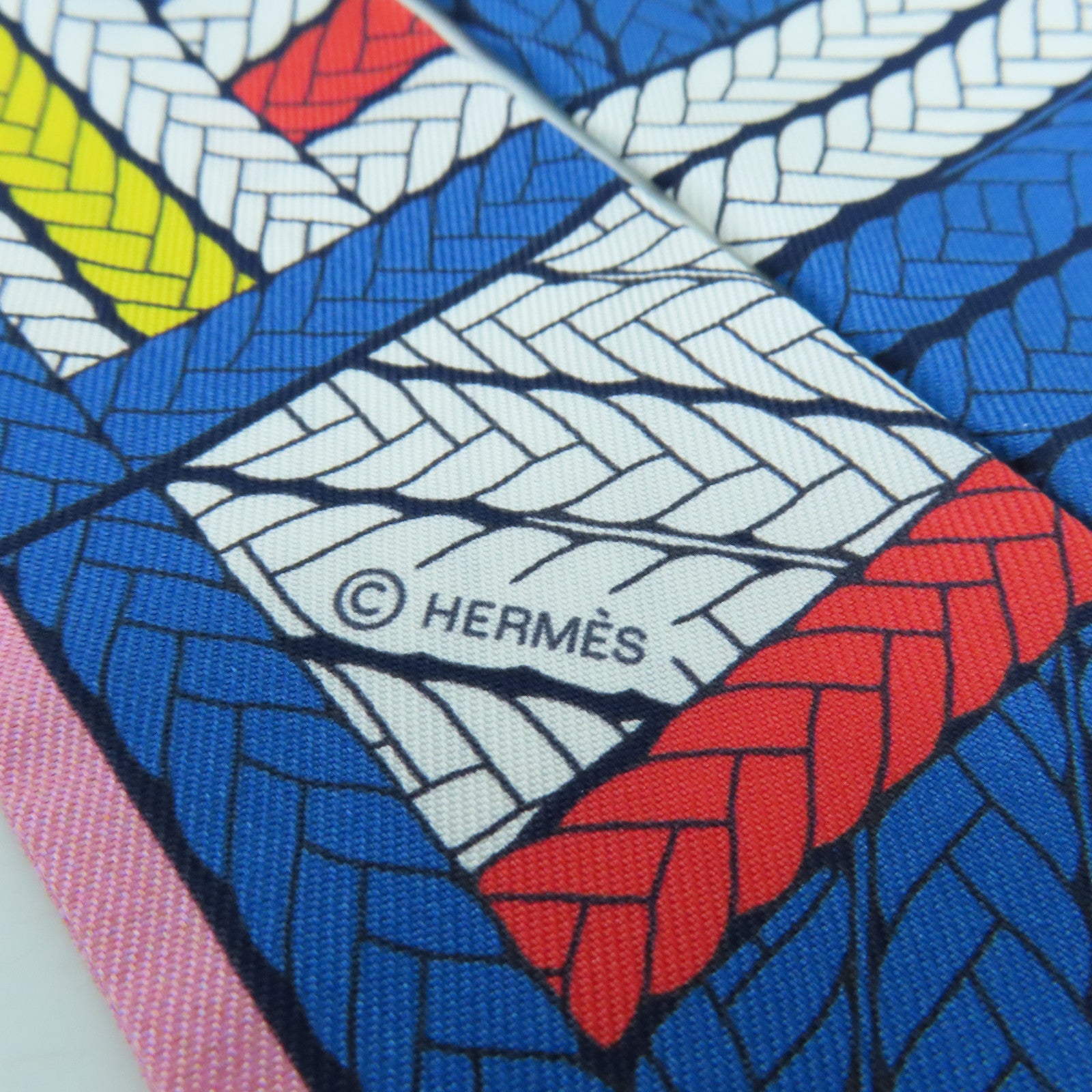 HERMES 絲質Twilly絲巾彩色