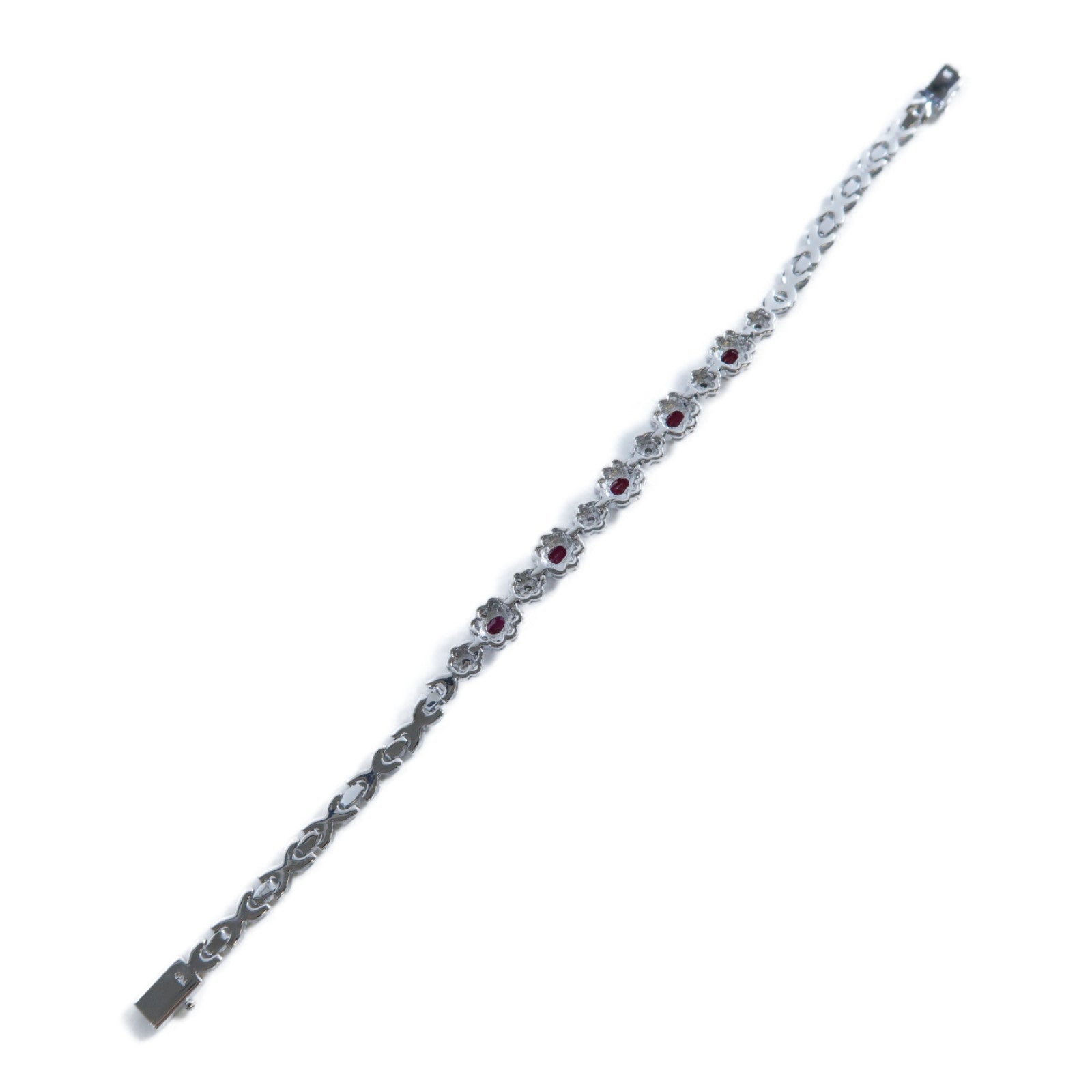 JEWELRY 18K白金Ruby Bracelet 1.65ct紅寶石/0.55ct鑽石手鏈