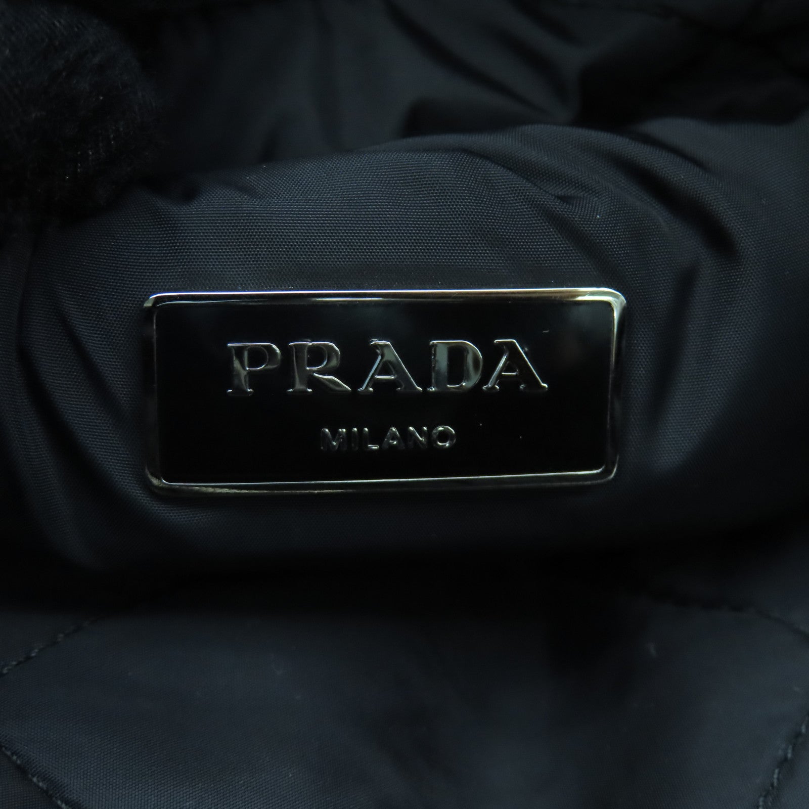 PRADA 尼龍2way Shoulder Bag銀扣手挽肩背兩用袋黑色