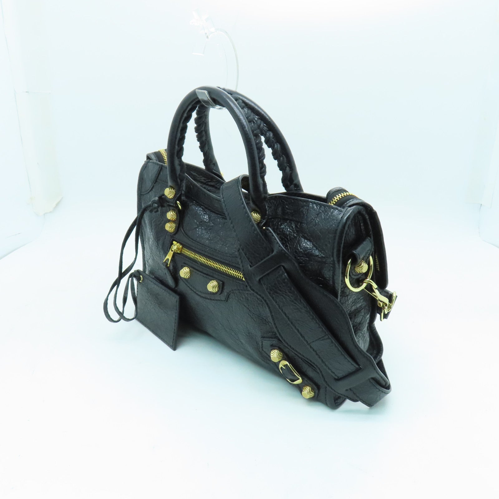 BALENCIAGA 牛皮皮革Giant New City金扣手挽肩背兩用袋黑色
