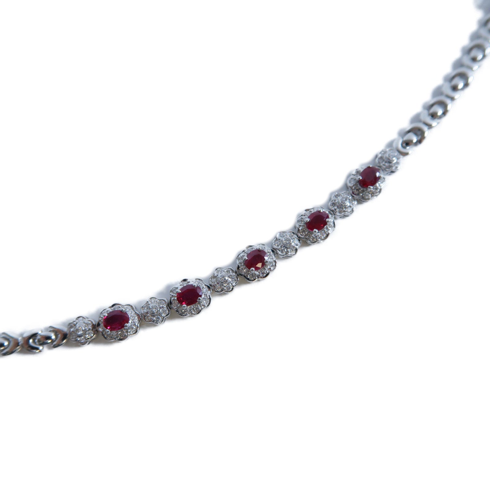 JEWELRY 18K白金Ruby Bracelet 1.65ct紅寶石/0.55ct鑽石手鏈