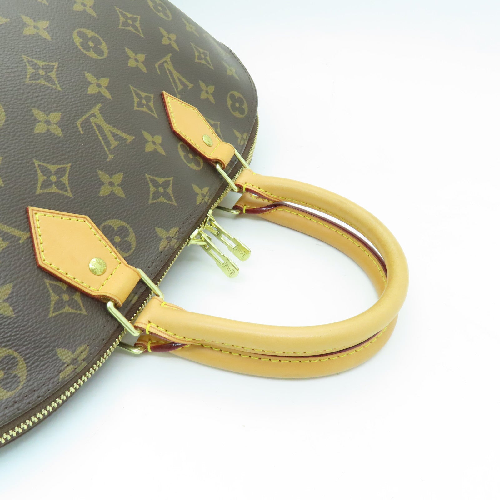 LOUIS VUITTON Monogram Alma GM金扣手挽袋棕色