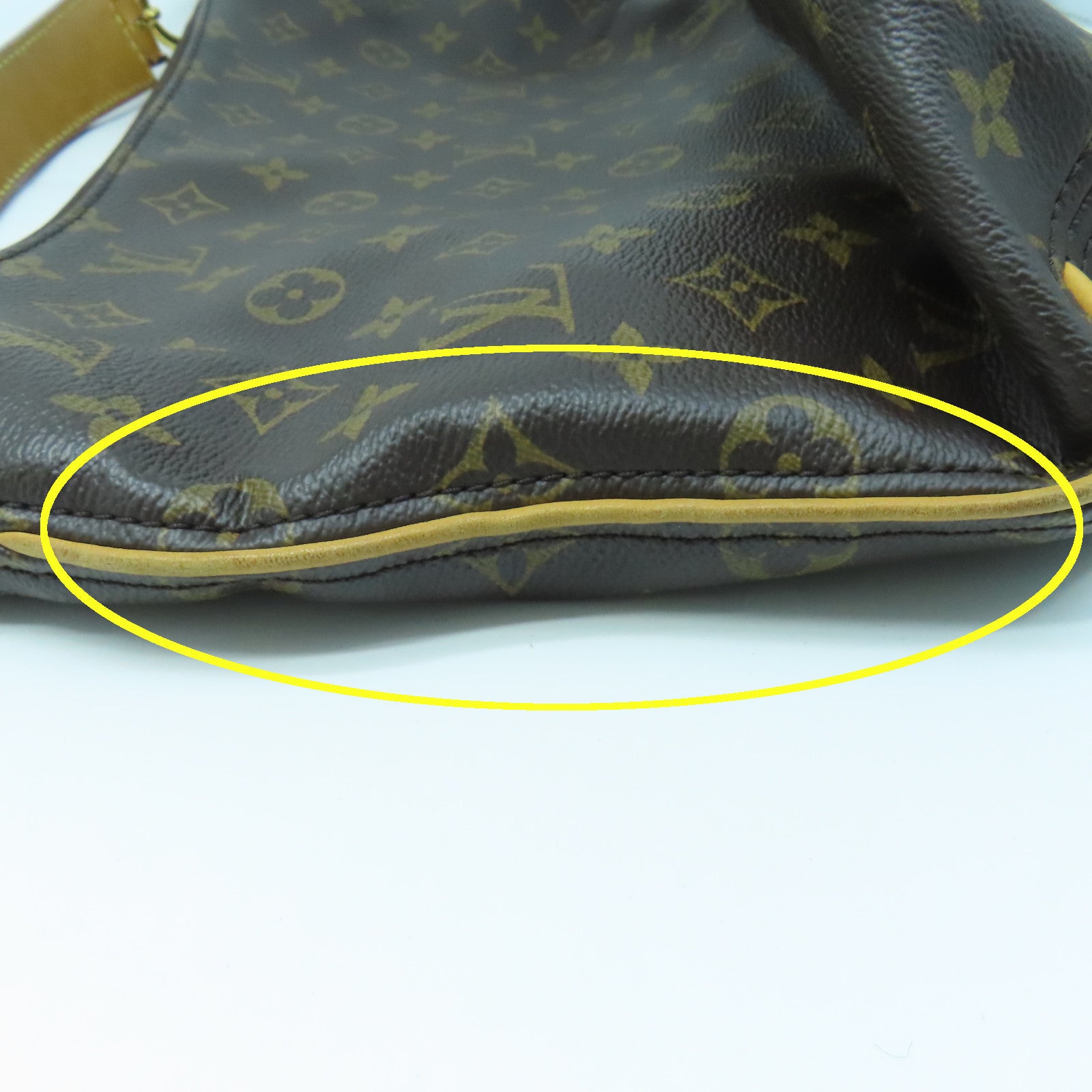 LOUIS VUITTON Monogram Sully MM Gold Buckle Shoulder Bag Brown