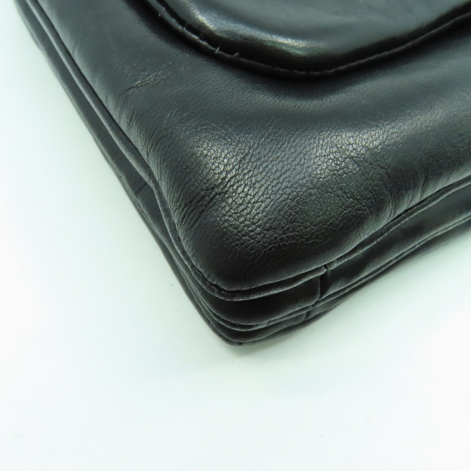 CHANEL 【激減優惠】牛皮皮革Chain Shoulder Bag銀扣鏈帶肩背袋黑色