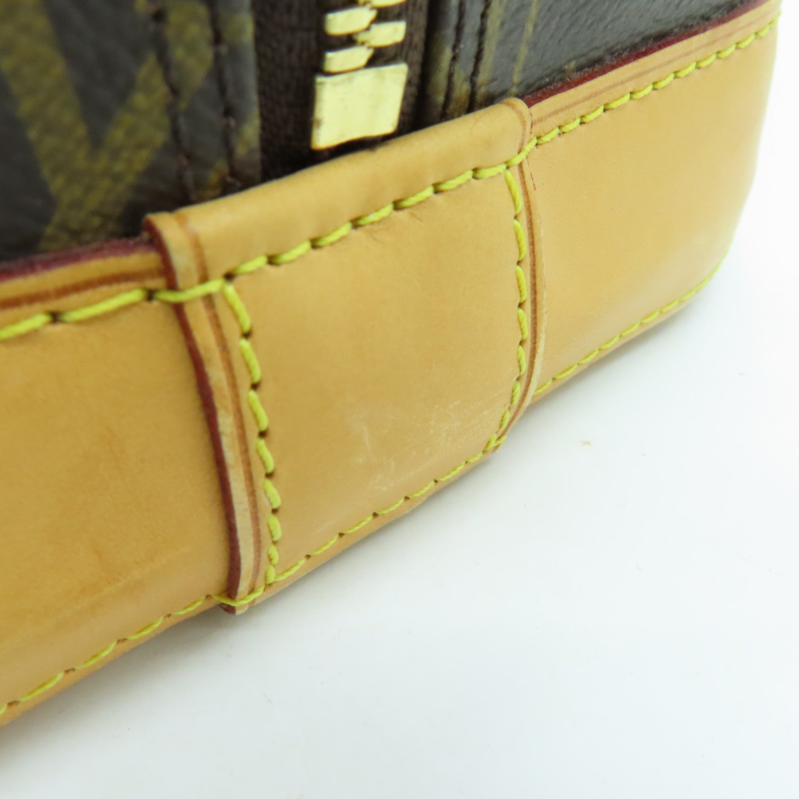 LOUIS VUITTON Monogram Alma GM金扣手挽袋棕色