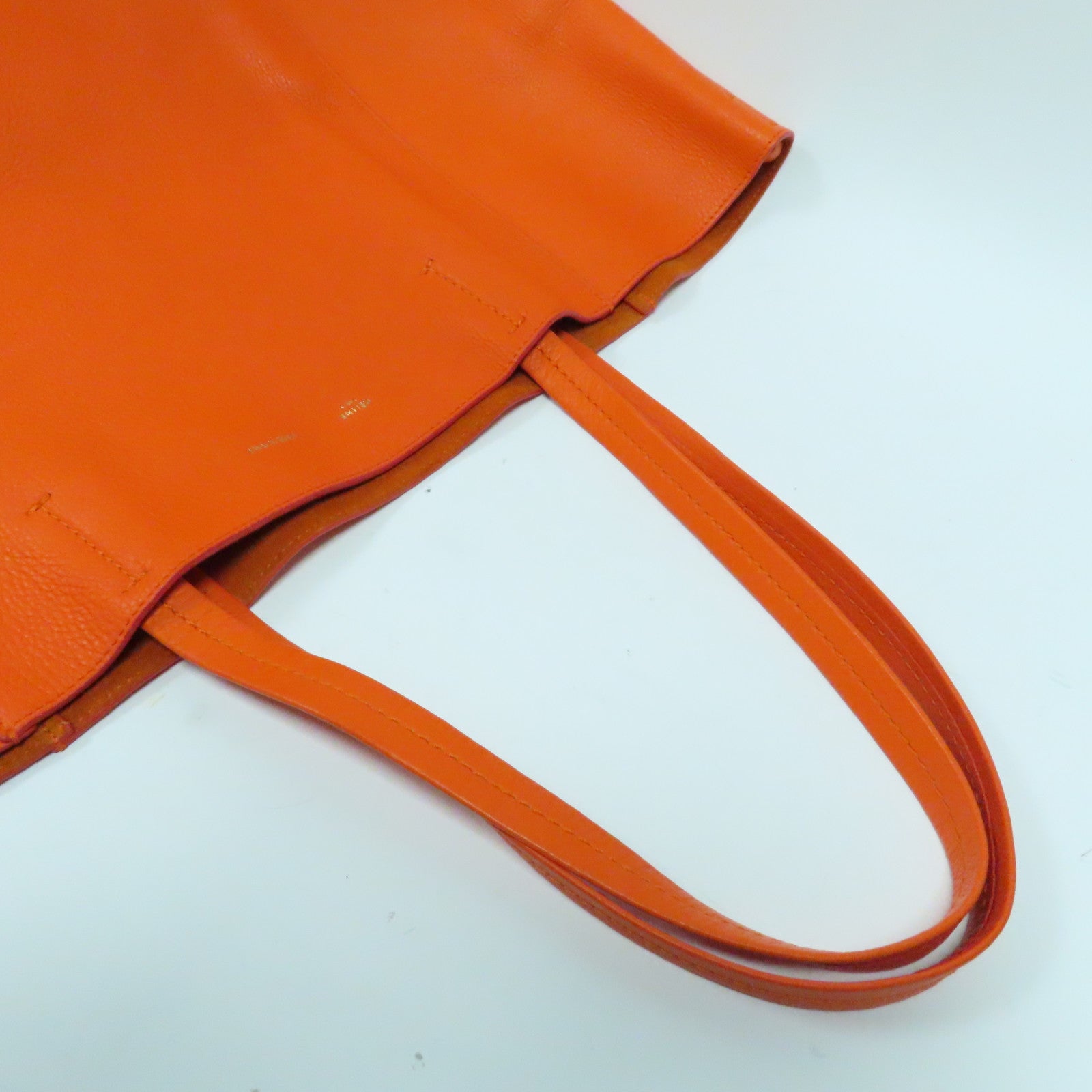 CELINE 牛皮皮革Shoulder Bag銀扣肩背袋橙色