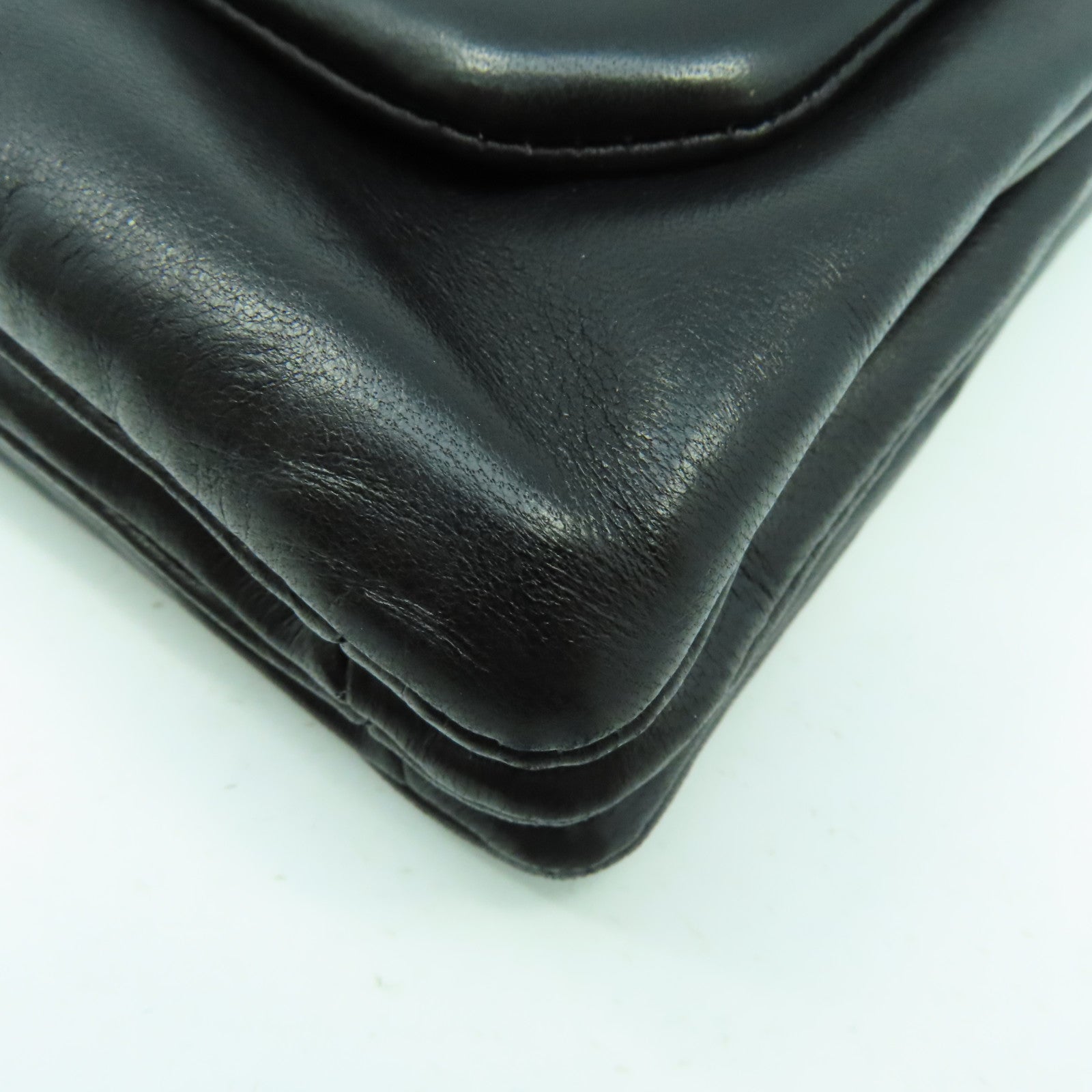 CHANEL 【激減優惠】牛皮皮革Chain Shoulder Bag銀扣鏈帶肩背袋黑色