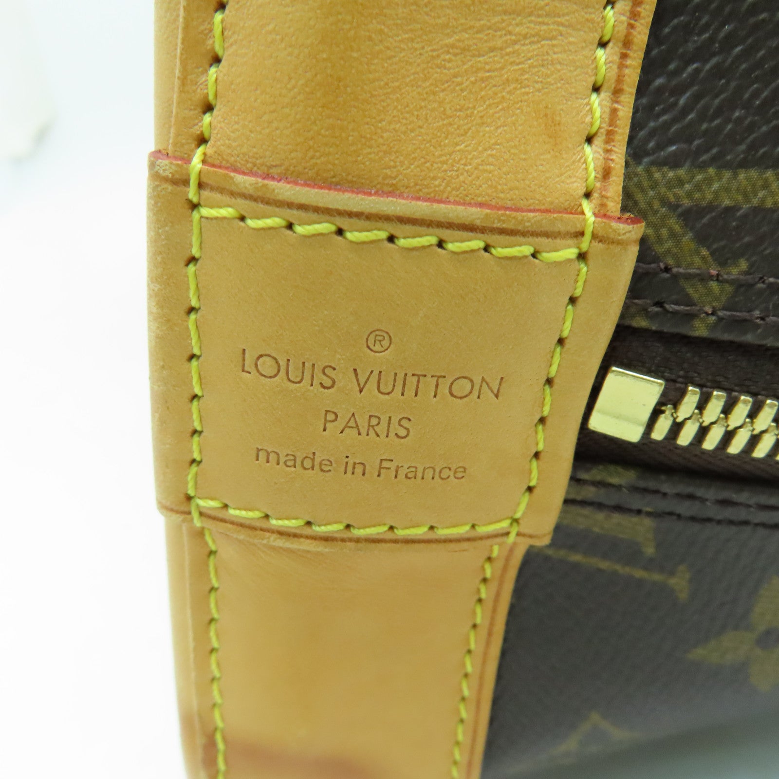 LOUIS VUITTON Monogram Alma GM金扣手挽袋棕色