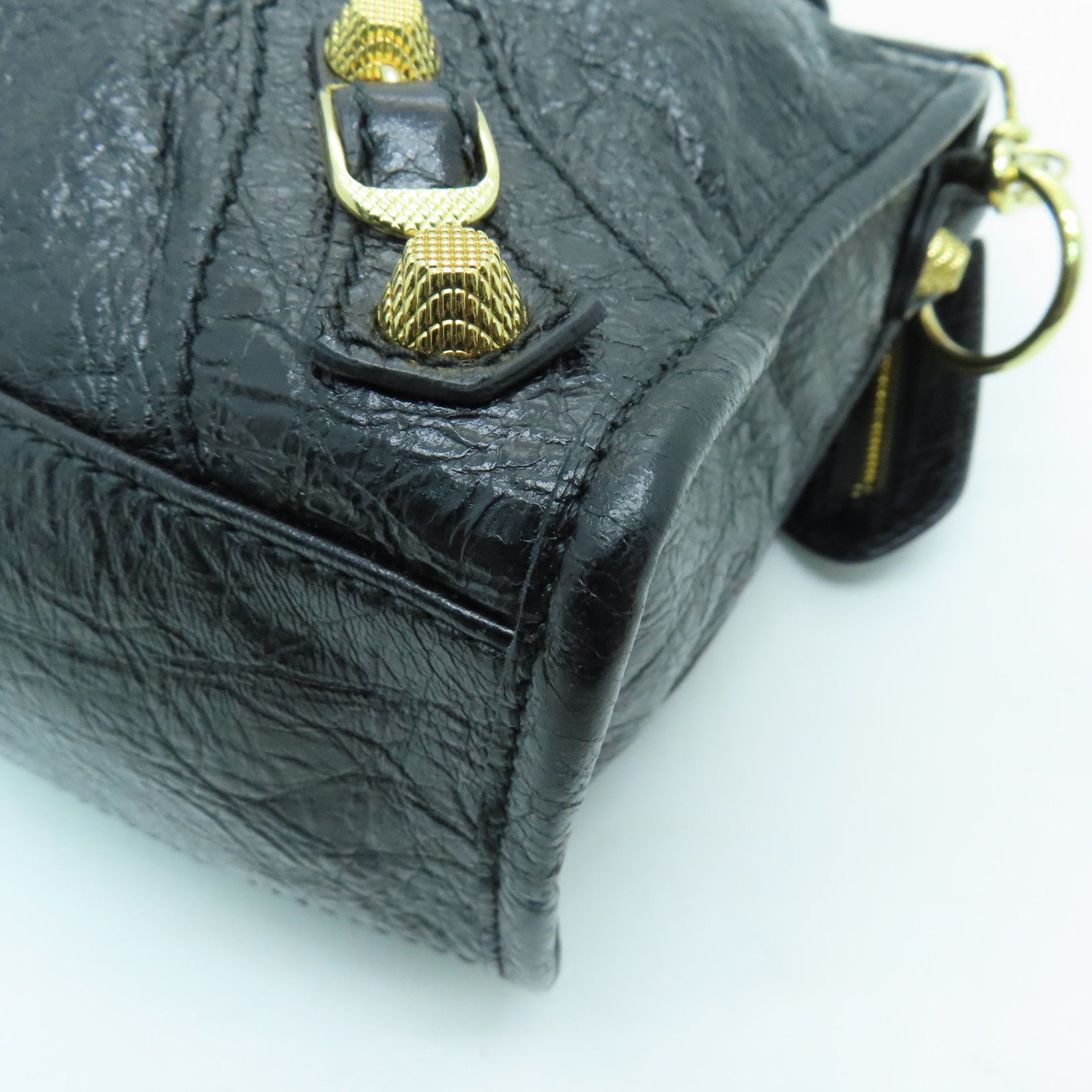 BALENCIAGA 牛皮皮革Giant New City金扣手挽肩背兩用袋黑色