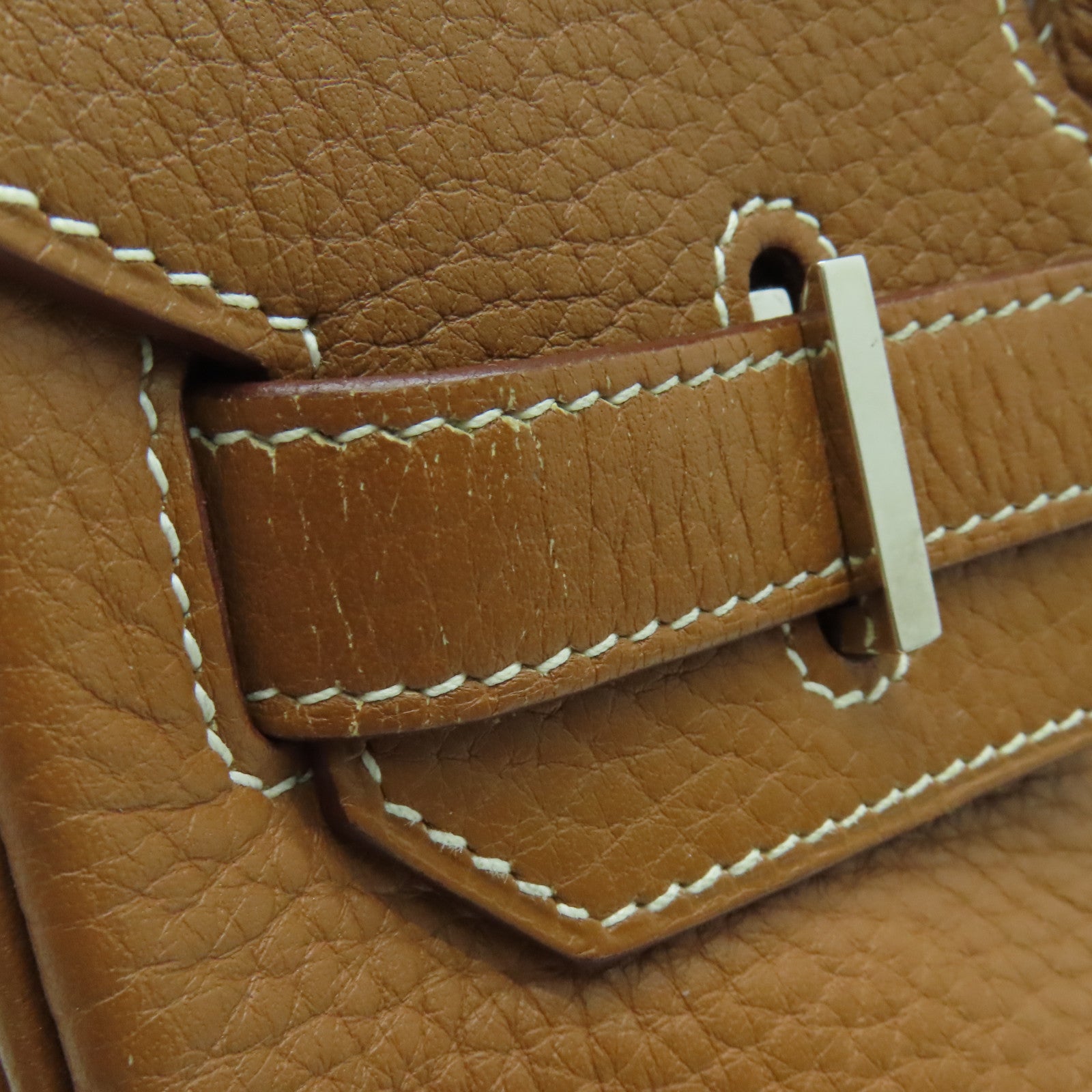 HERMES Clemence皮革Birkin 30銀扣手挽袋啡色