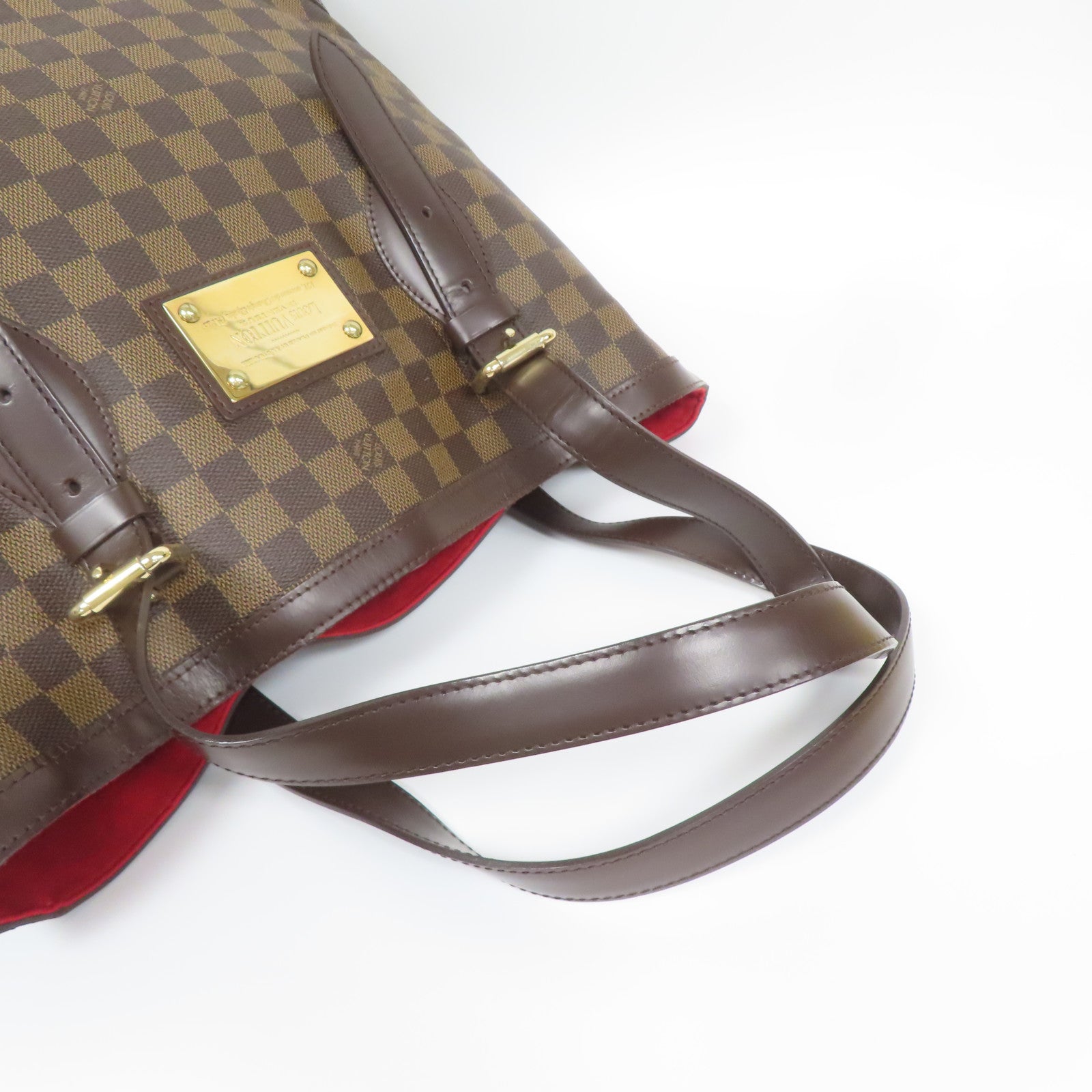 LOUIS VUITTON Damier Hampstead MM金扣手挽袋啡色
