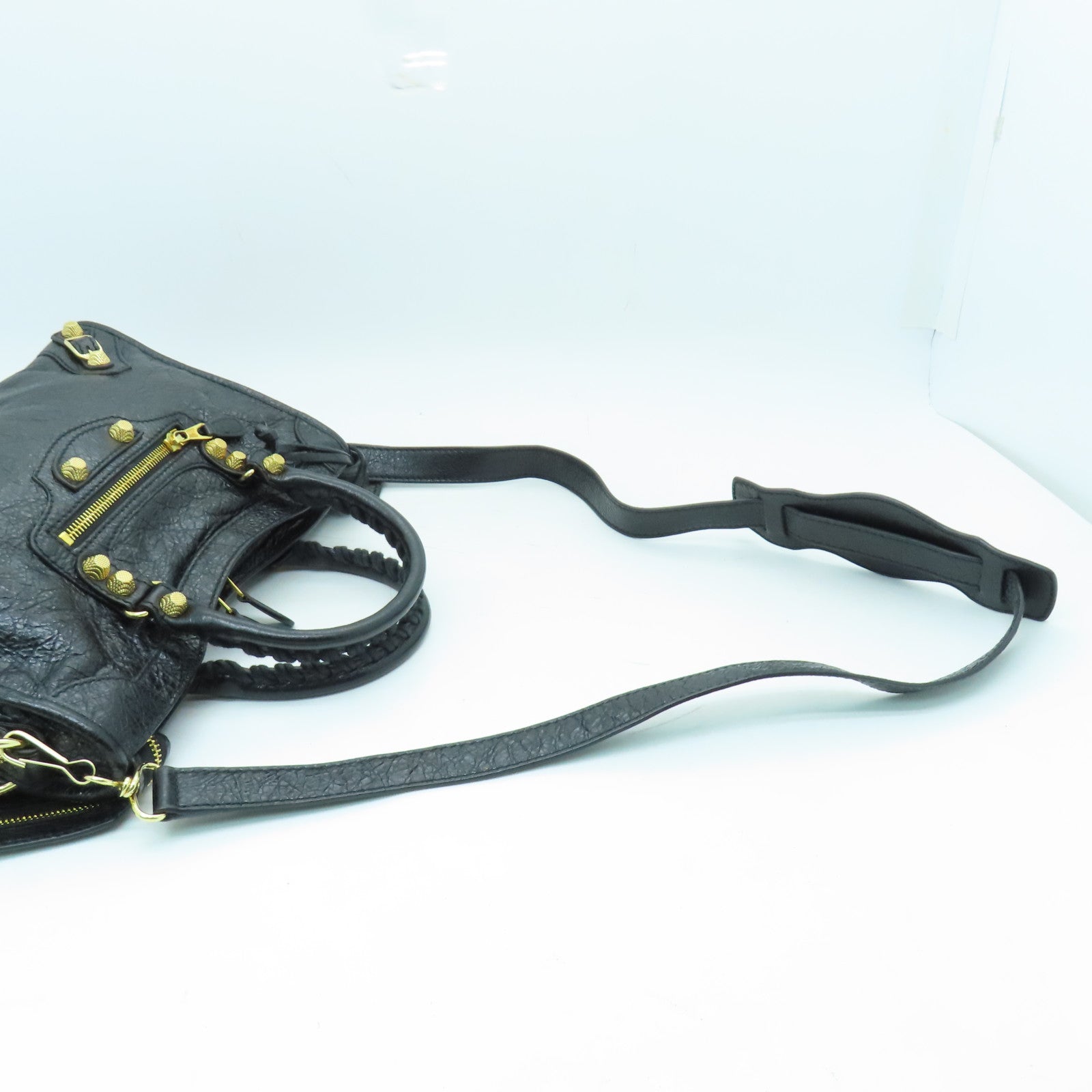 BALENCIAGA 牛皮皮革Giant New City金扣手挽肩背兩用袋黑色