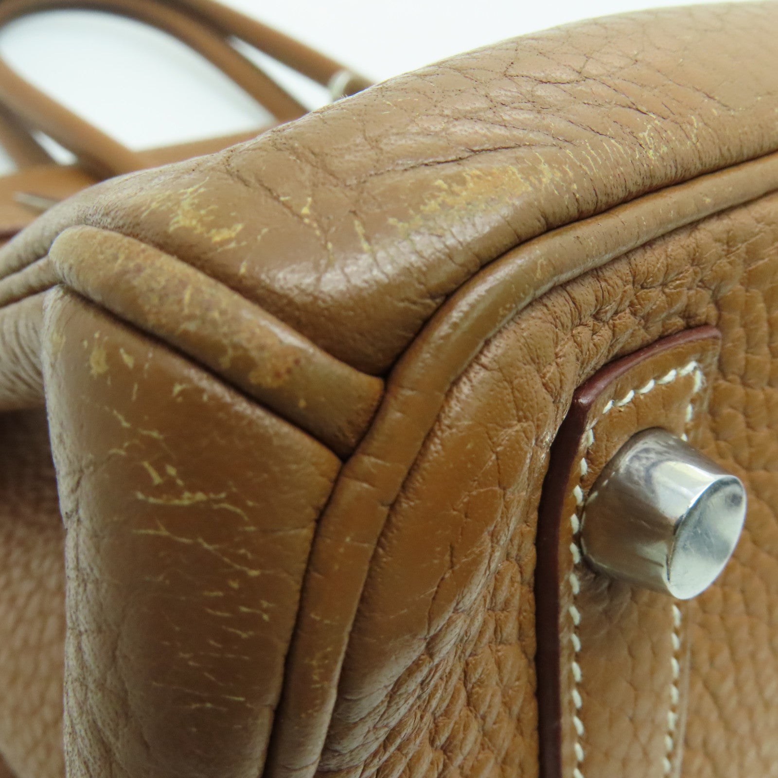 HERMES Clemence皮革Birkin 30銀扣手挽袋啡色