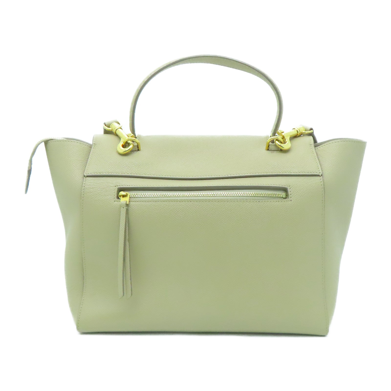 CELINE 牛皮皮革2 Way Shoulder金扣手挽肩背兩用袋米色