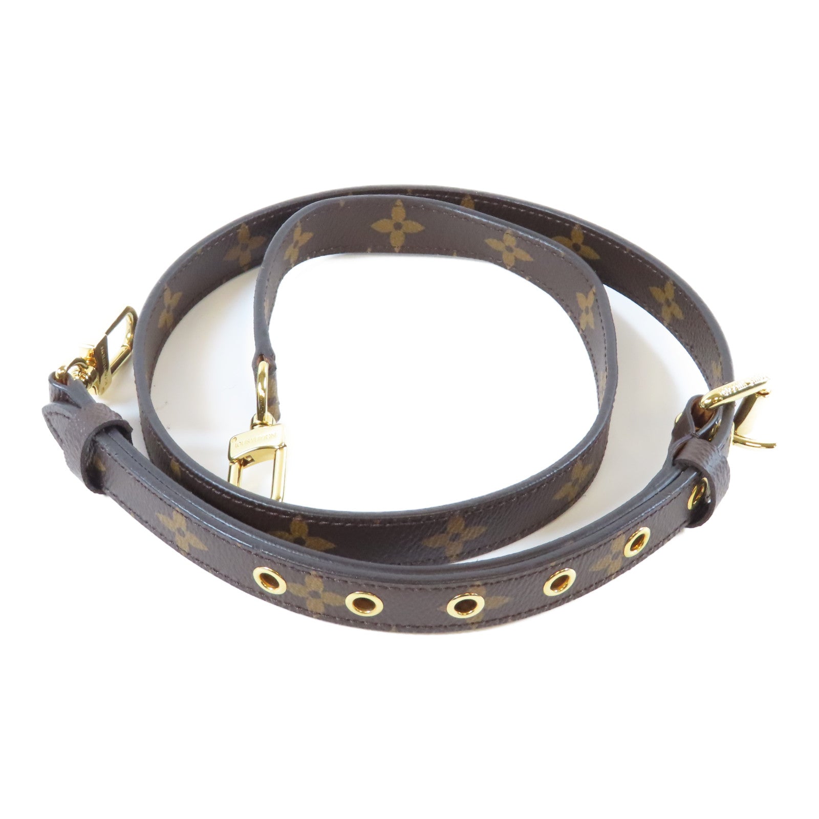 LOUIS VUITTON Monogram Shoulder Strap金扣肩背帶啡色
