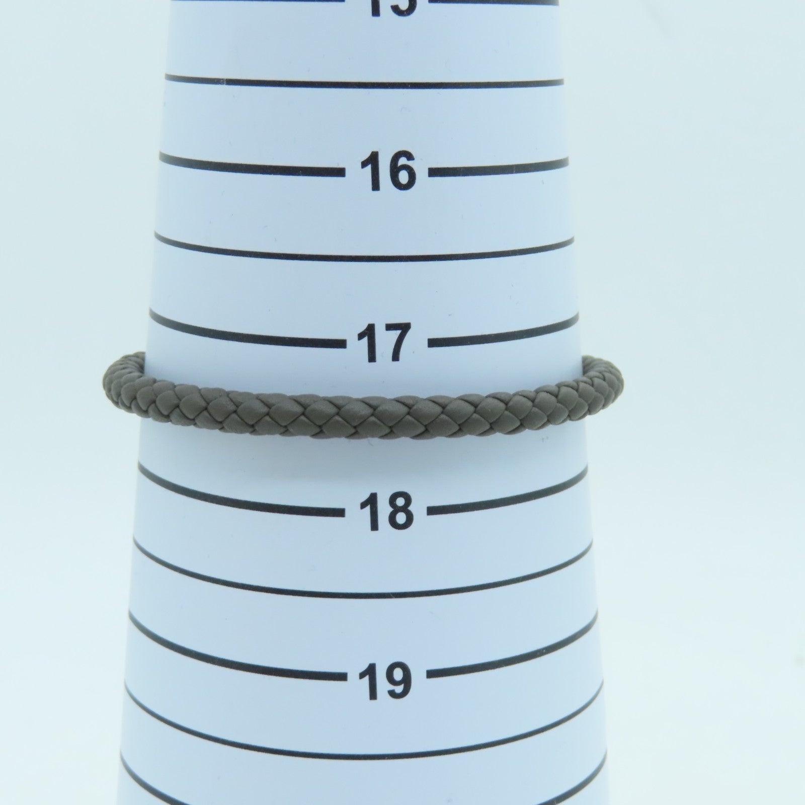 HERMES Swift皮革Glenan Bracelet銀扣手鏈錫灰色#17.5cm