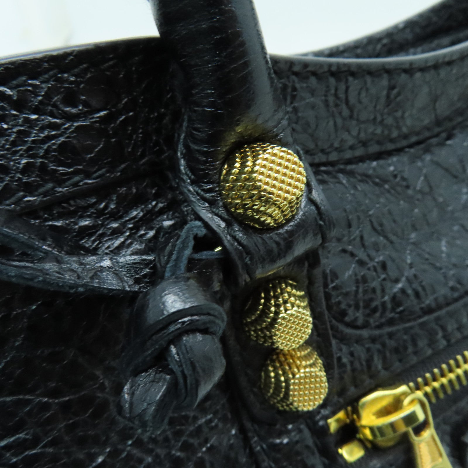 BALENCIAGA 牛皮皮革Giant New City金扣手挽肩背兩用袋黑色