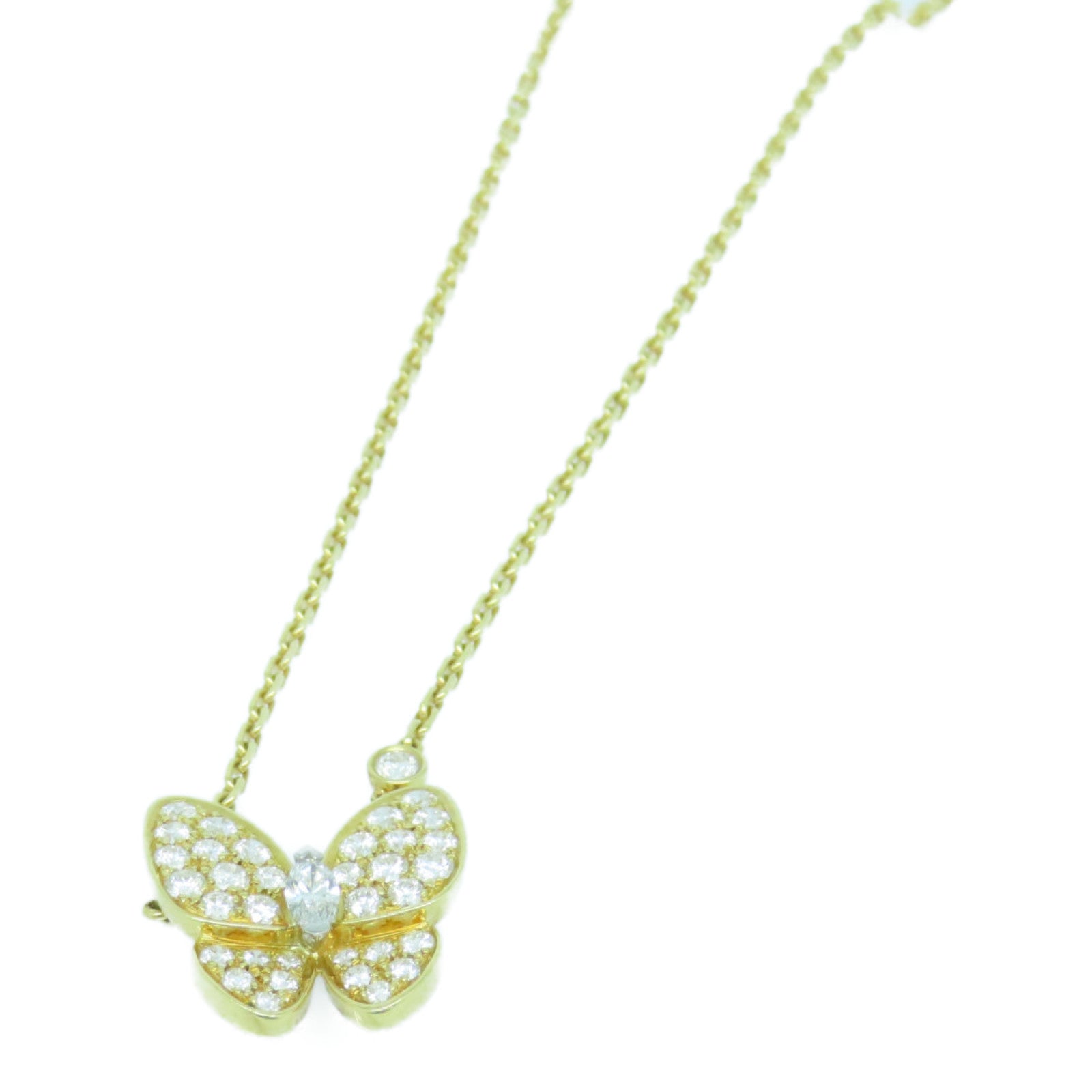 Van Cleef &amp; Arpels 18K黄金Two Butterfuly Pandent项链