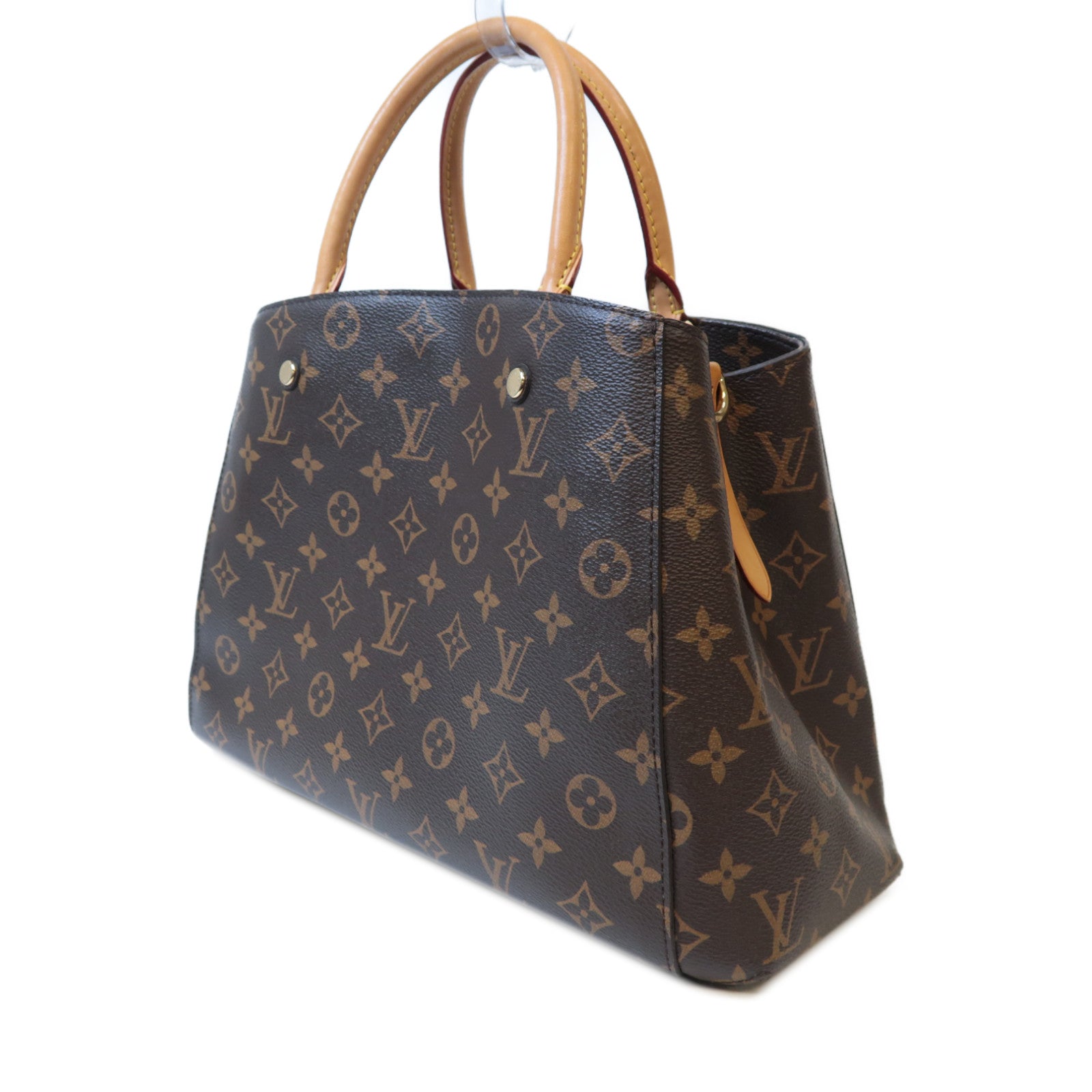 LOUIS VUITTON Monogram Montaigne MM金扣手挽肩背兩用袋啡色