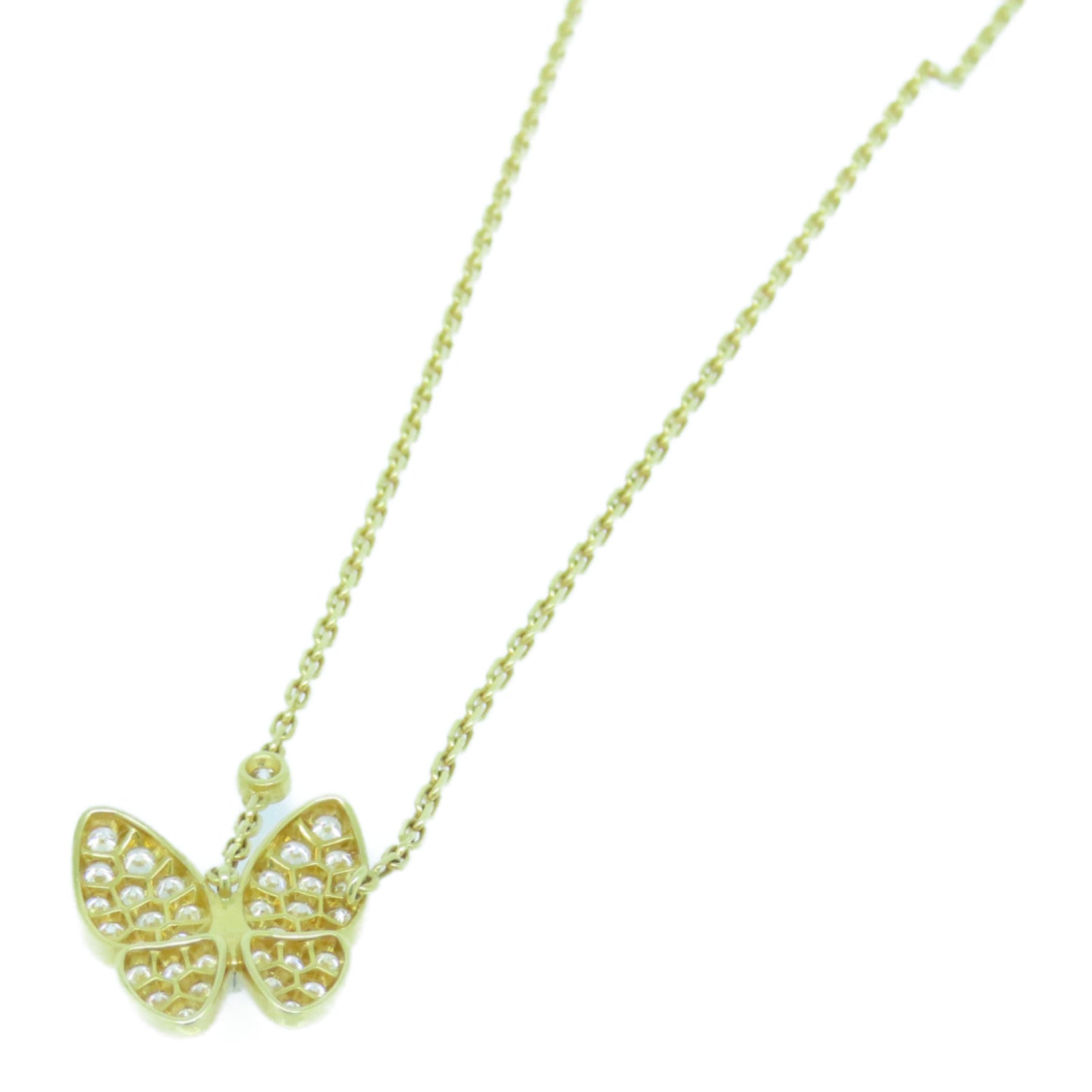 Van Cleef &amp; Arpels 18K黄金Two Butterfuly Pandent项链