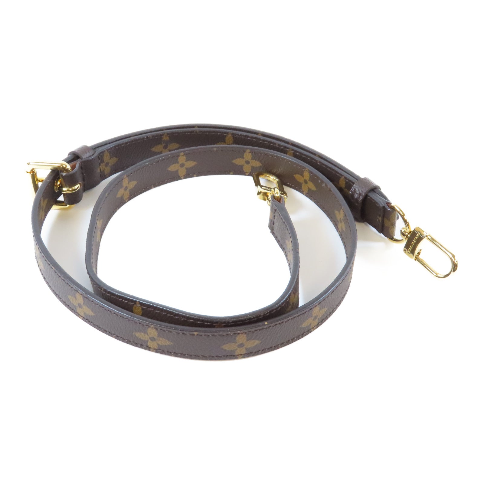 LOUIS VUITTON Monogram Shoulder Strap金扣肩背帶啡色