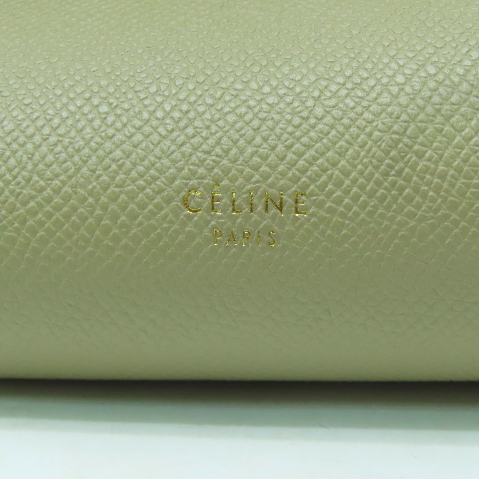 CELINE 牛皮皮革2 Way Shoulder金扣手挽肩背兩用袋米色