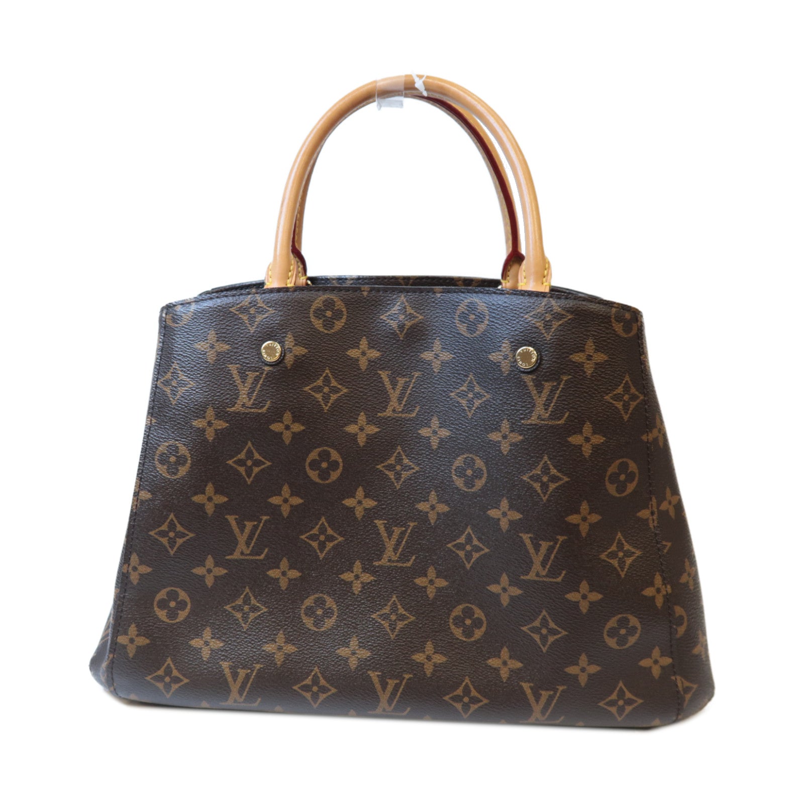 LOUIS VUITTON Monogram Montaigne MM金扣手挽肩背兩用袋啡色