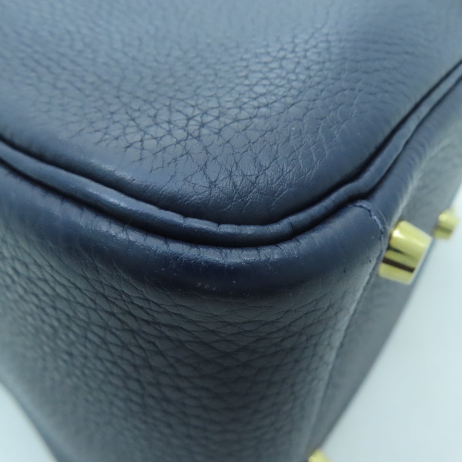 HERMES Clemence皮革Lindy 26金扣手挽肩背兩用袋Sapphire blue藍寶石色