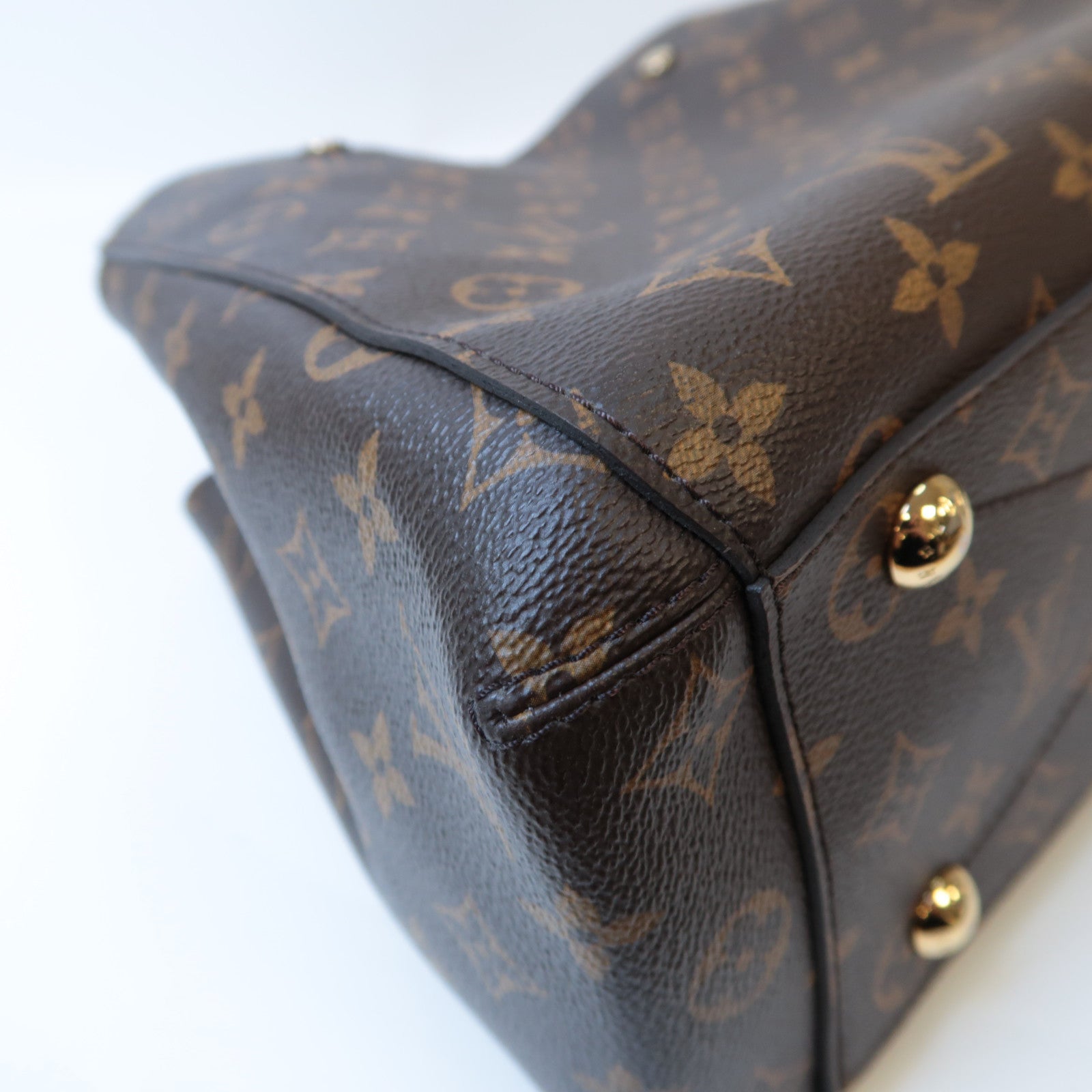 LOUIS VUITTON Monogram Montaigne MM金扣手挽肩背兩用袋啡色