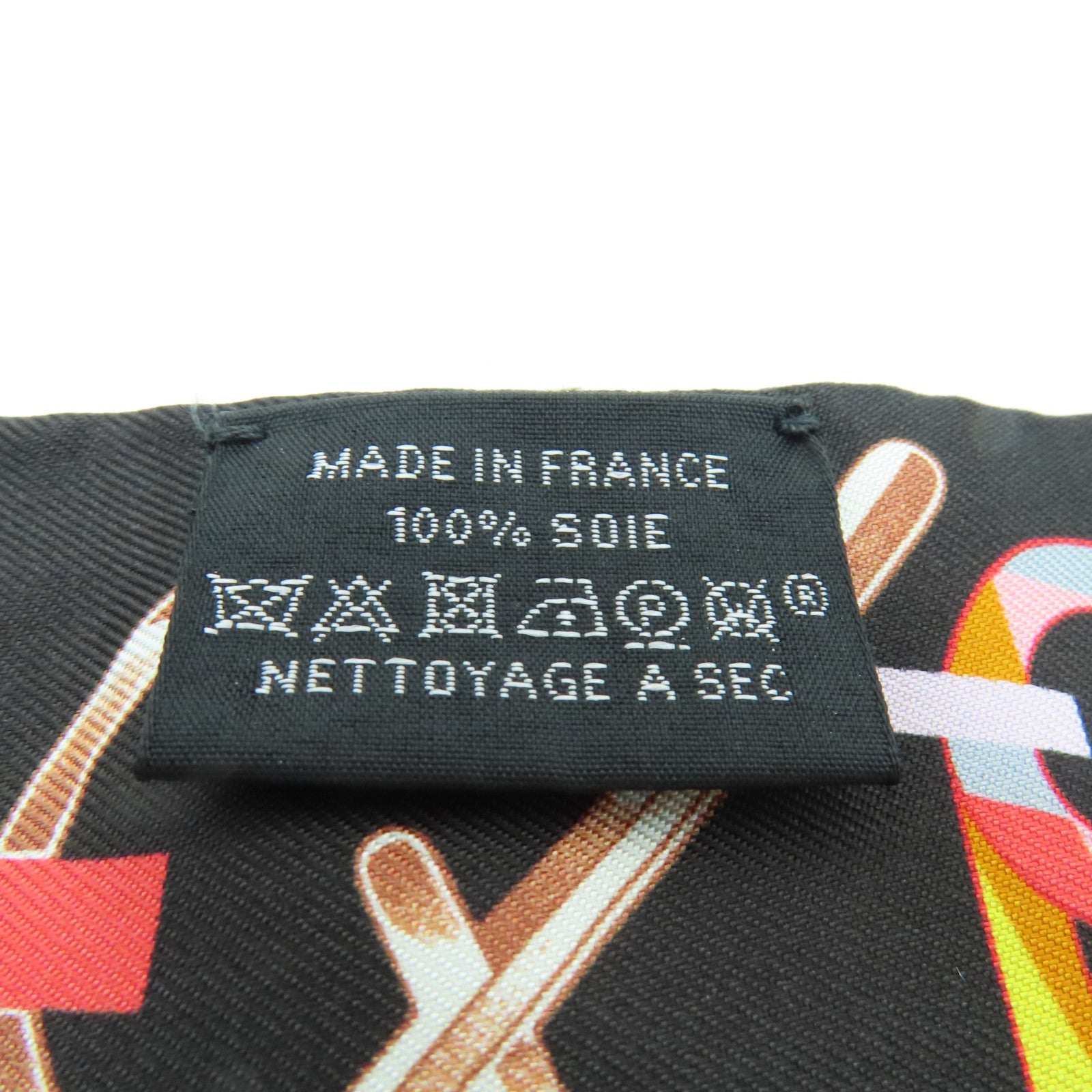 HERMES Silk Twilly Scarf Black Color