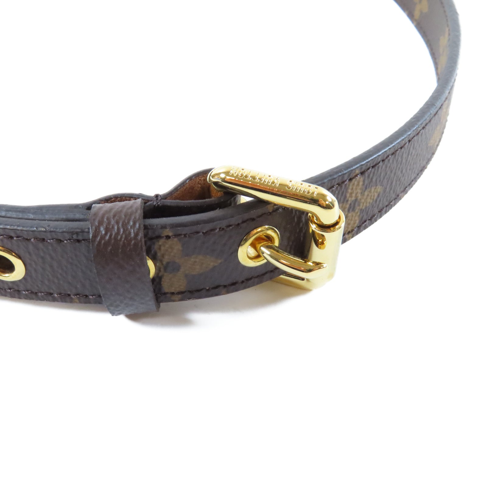 LOUIS VUITTON Monogram Shoulder Strap金扣肩背帶啡色