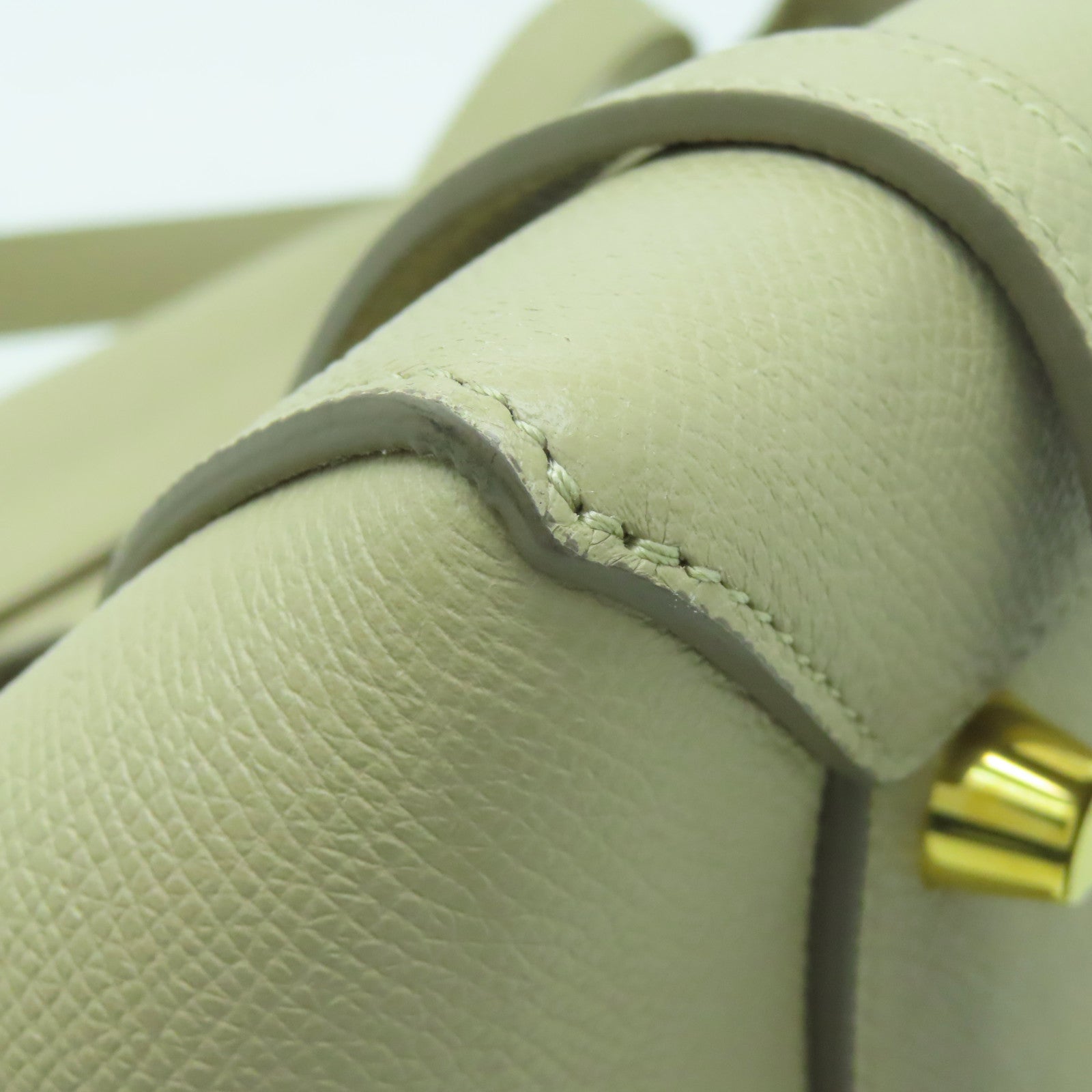 CELINE 牛皮皮革2 Way Shoulder金扣手挽肩背兩用袋米色