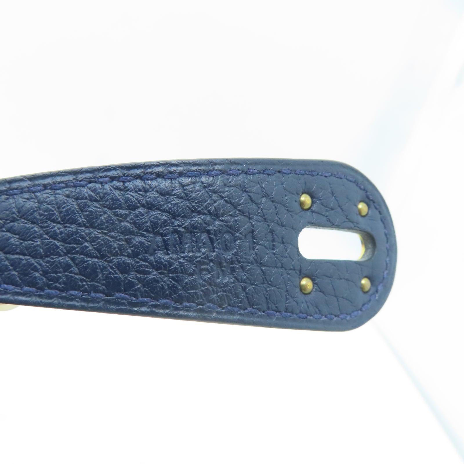 HERMES Clemence皮革Lindy 26金扣手挽肩背兩用袋Sapphire blue藍寶石色