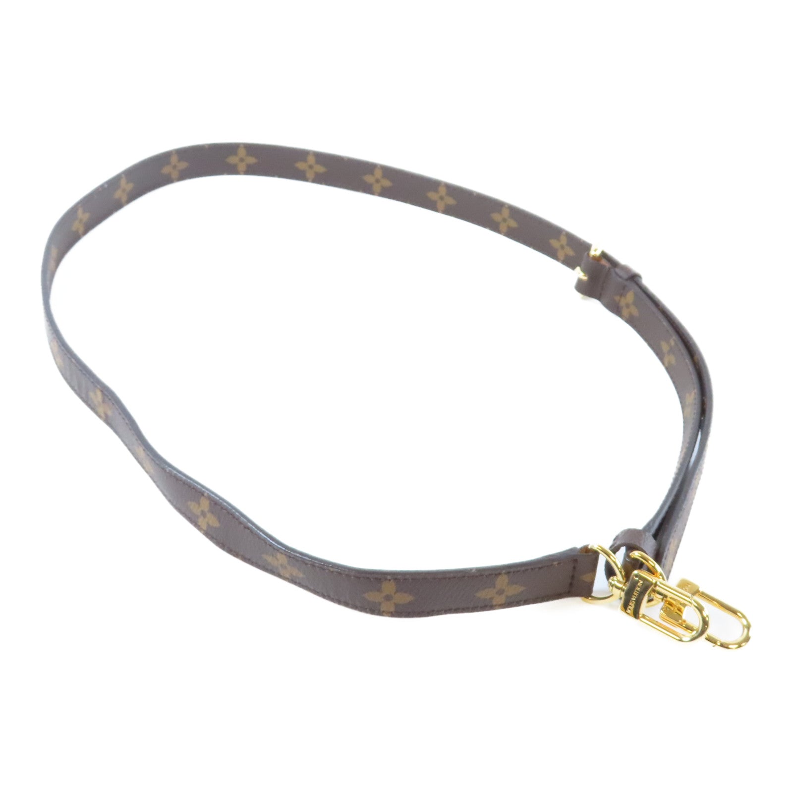 LOUIS VUITTON Monogram Shoulder Strap金扣肩背帶啡色