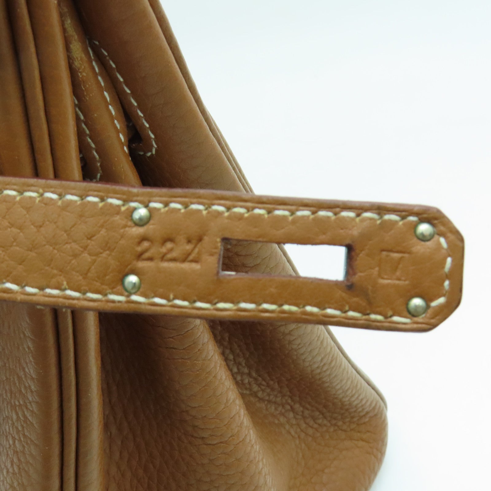 HERMES Clemence皮革Birkin 30銀扣手挽袋啡色