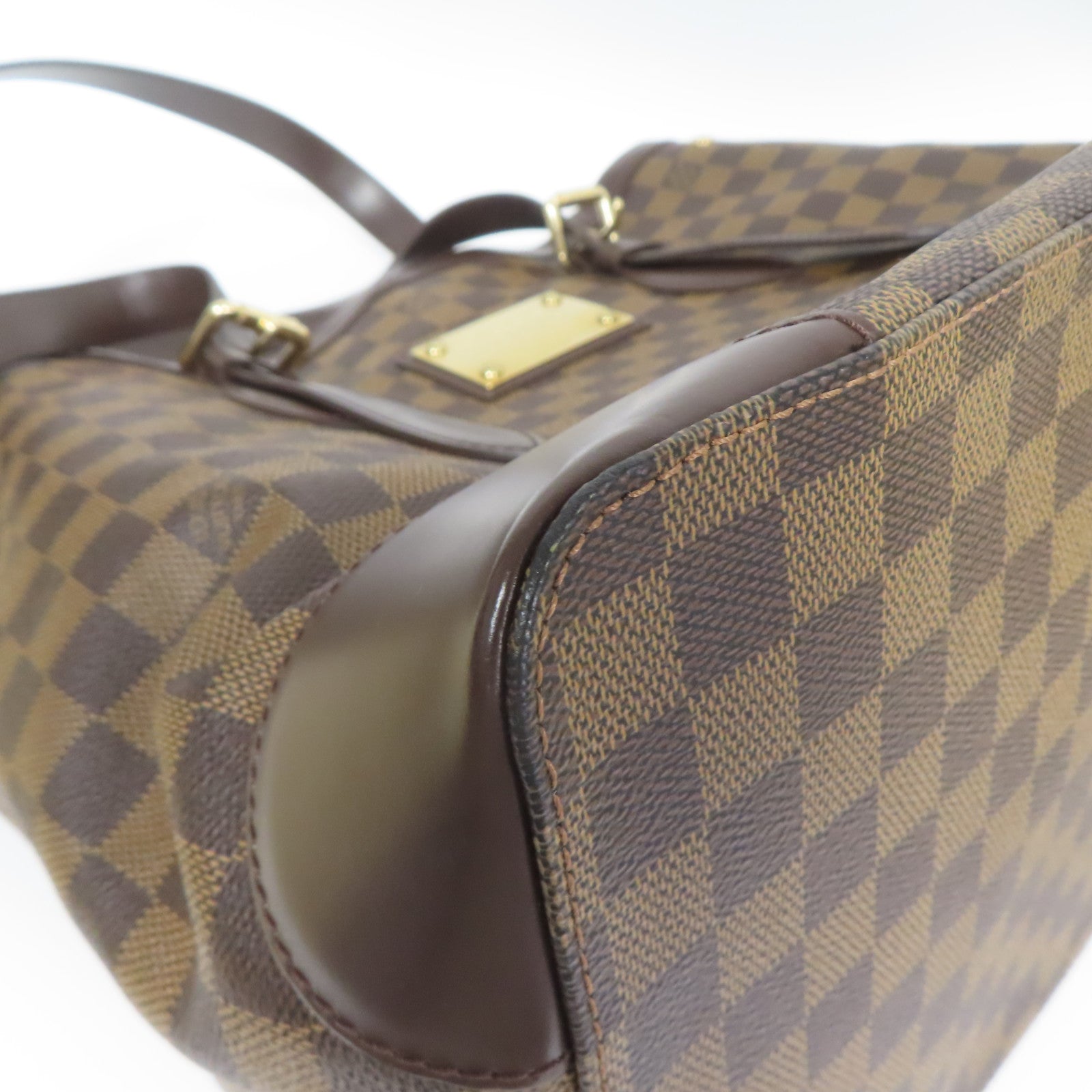 LOUIS VUITTON Damier Hampstead MM金扣手挽袋啡色