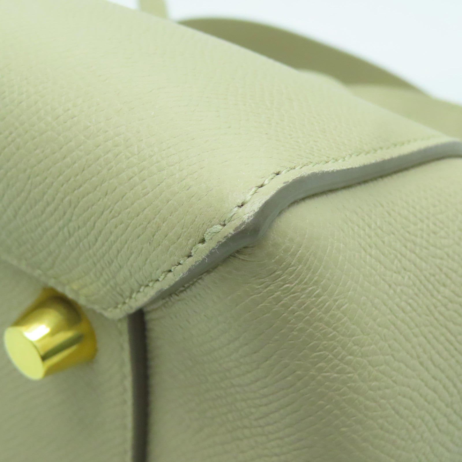 CELINE 牛皮皮革2 Way Shoulder金扣手挽肩背兩用袋米色