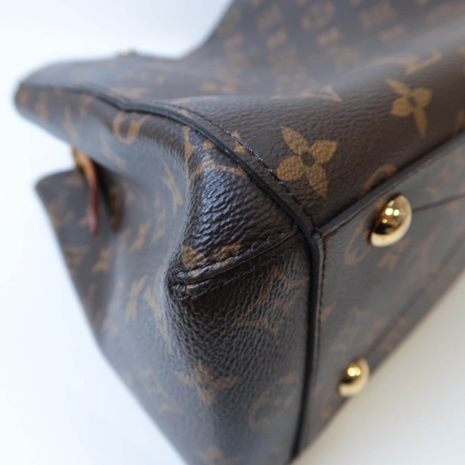 LOUIS VUITTON Monogram Montaigne MM金扣手挽肩背兩用袋啡色