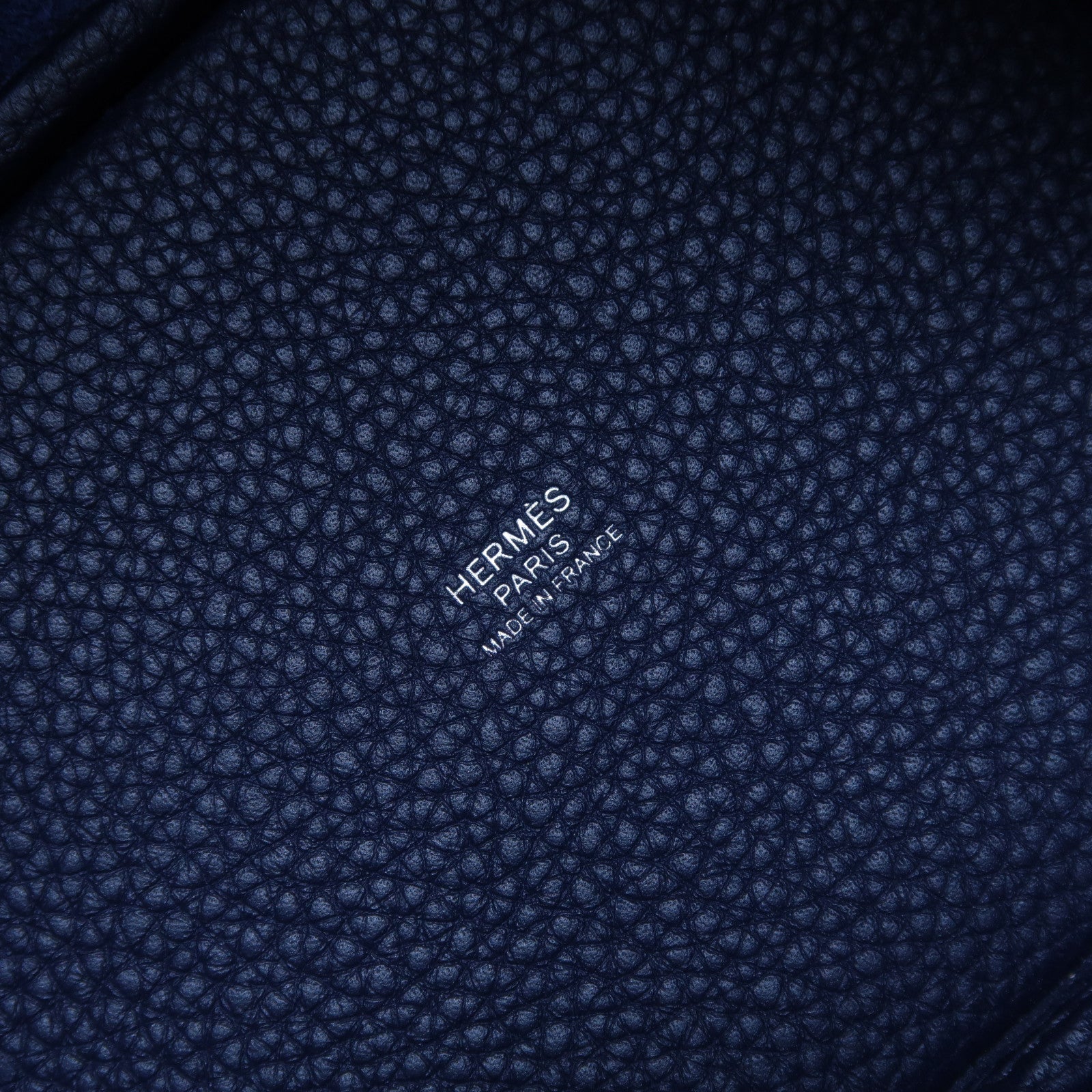 HERMES Clemence皮革Picotin PM銀扣手挽袋Bleu Nuit午夜藍色