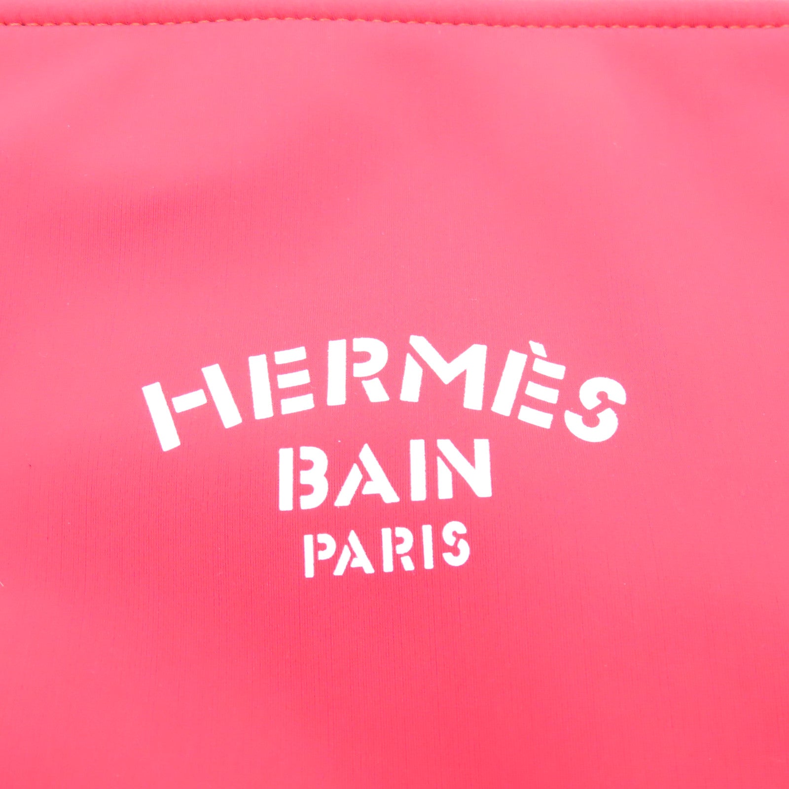 HERMES 聚酯纖維Trousse Flat PM黑扣小袋化妝袋紅色