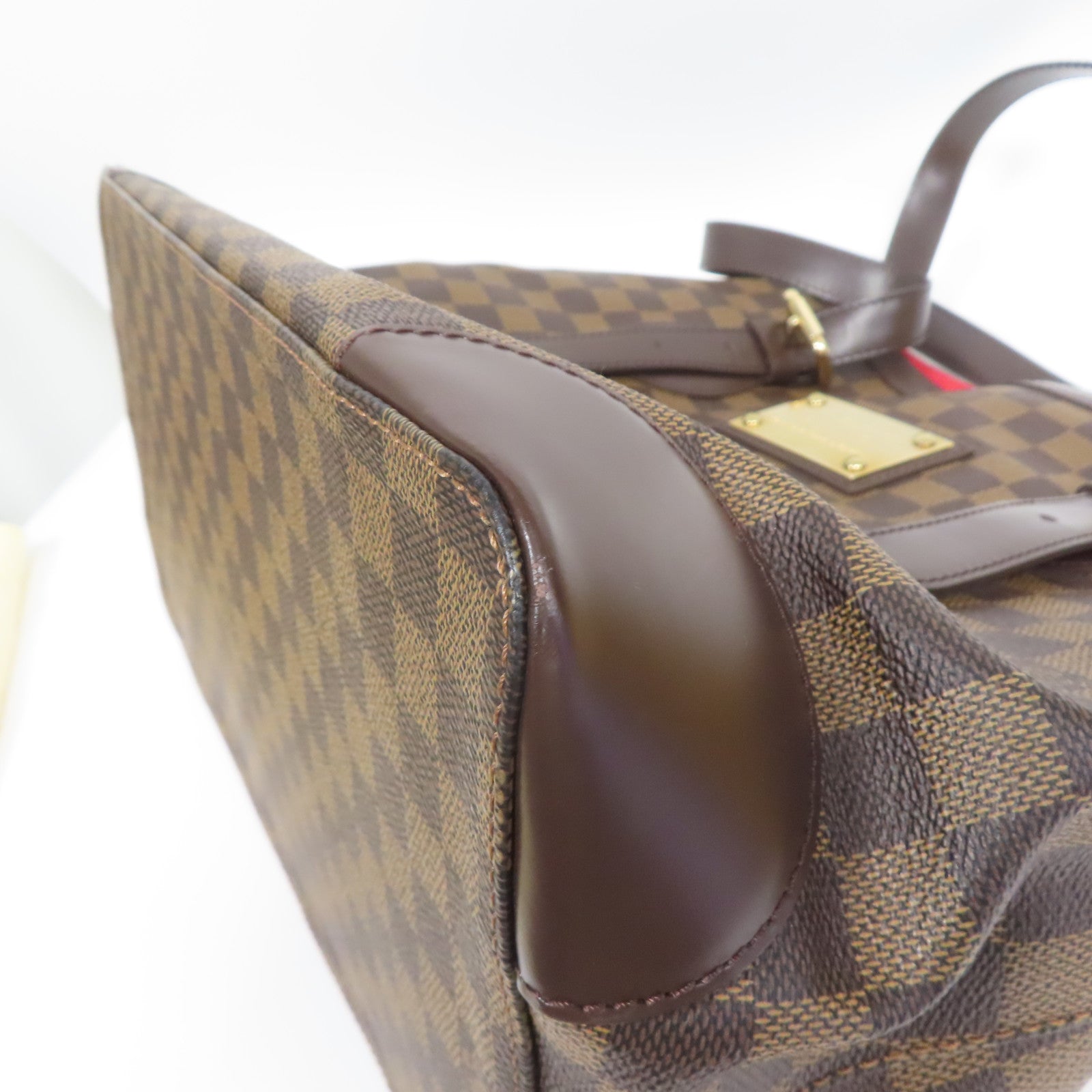 LOUIS VUITTON Damier Hampstead MM金扣手挽袋啡色