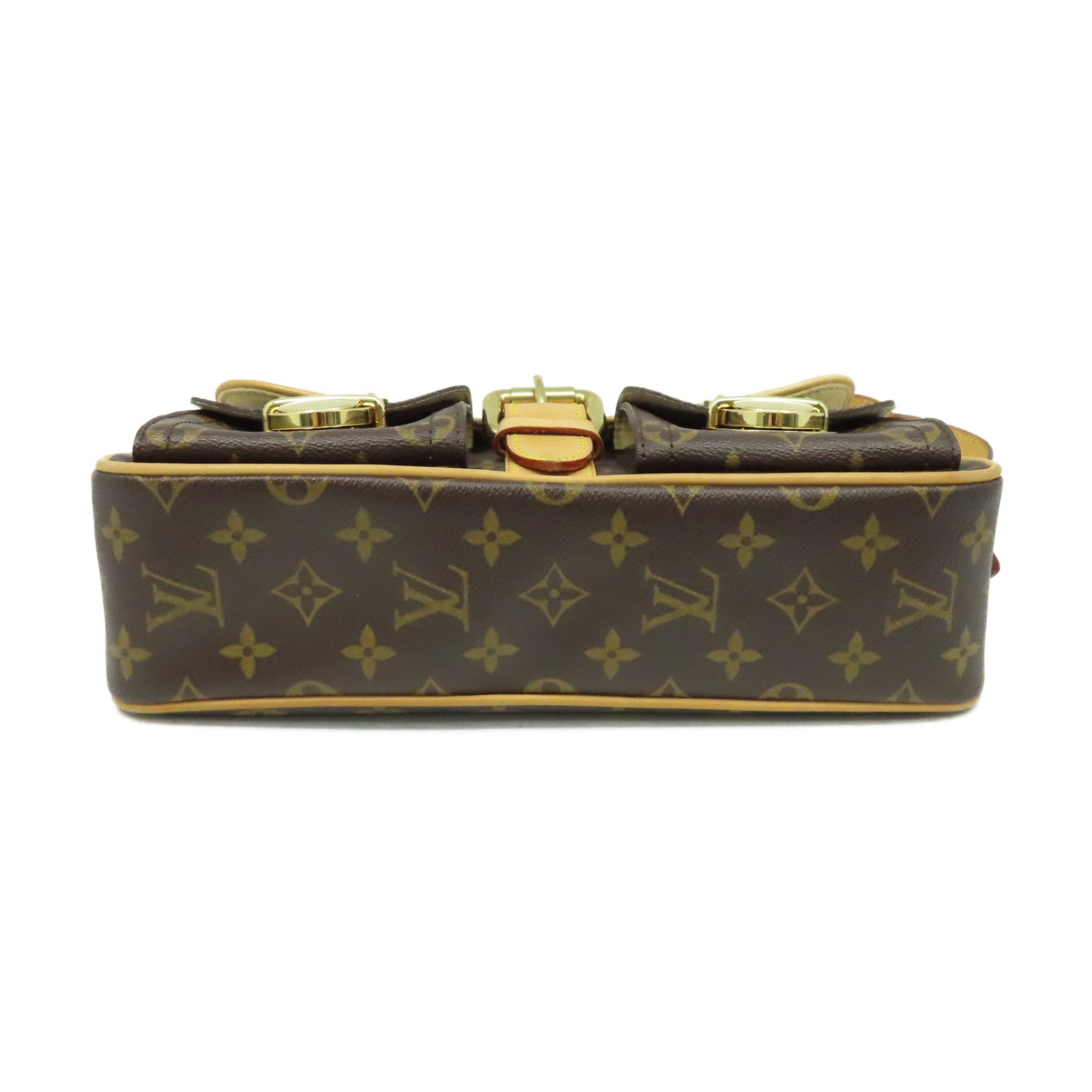 LOUIS VUITTON Monogram Hudson Shoulder Bag金扣肩背袋啡色