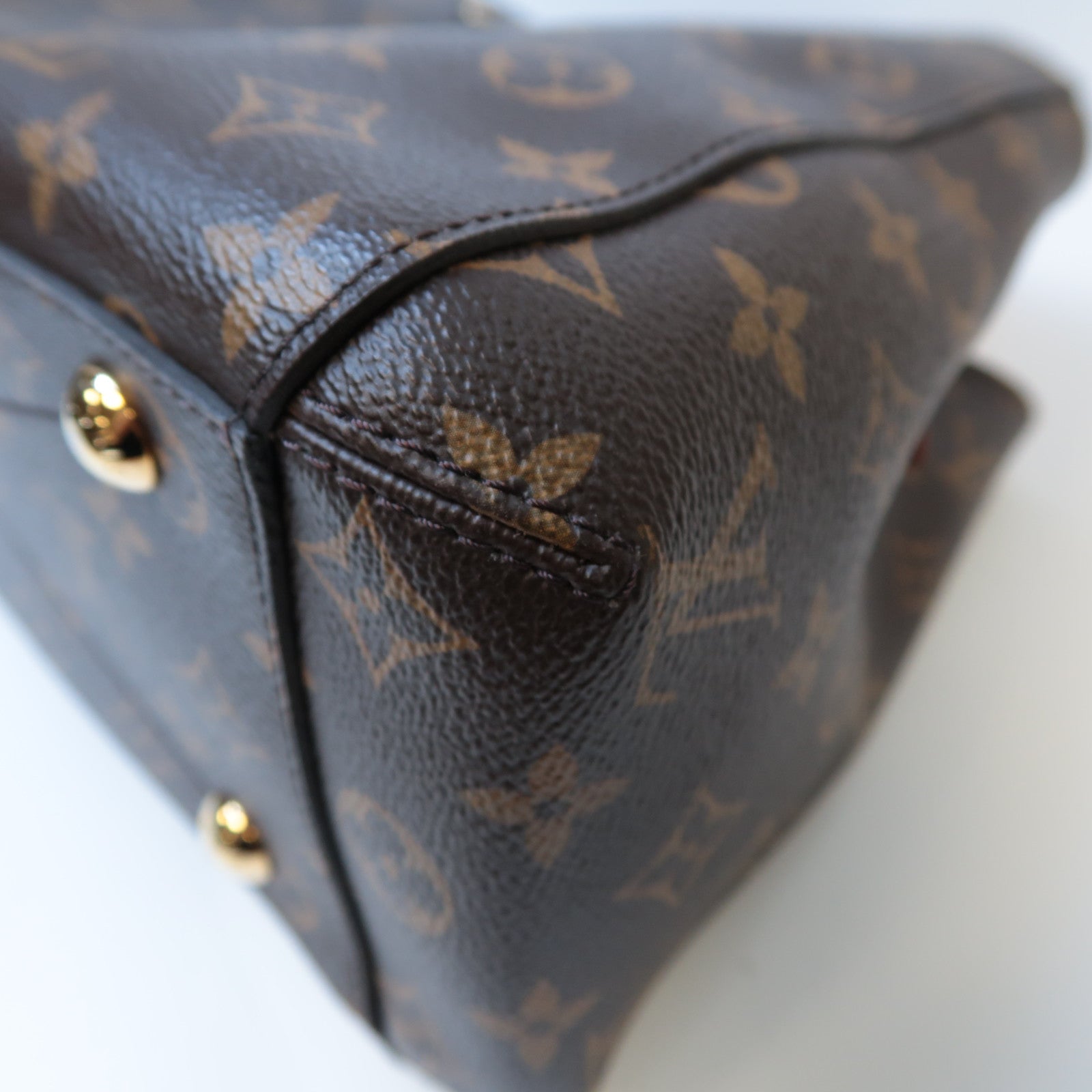 LOUIS VUITTON Monogram Montaigne MM金扣手挽肩背兩用袋啡色
