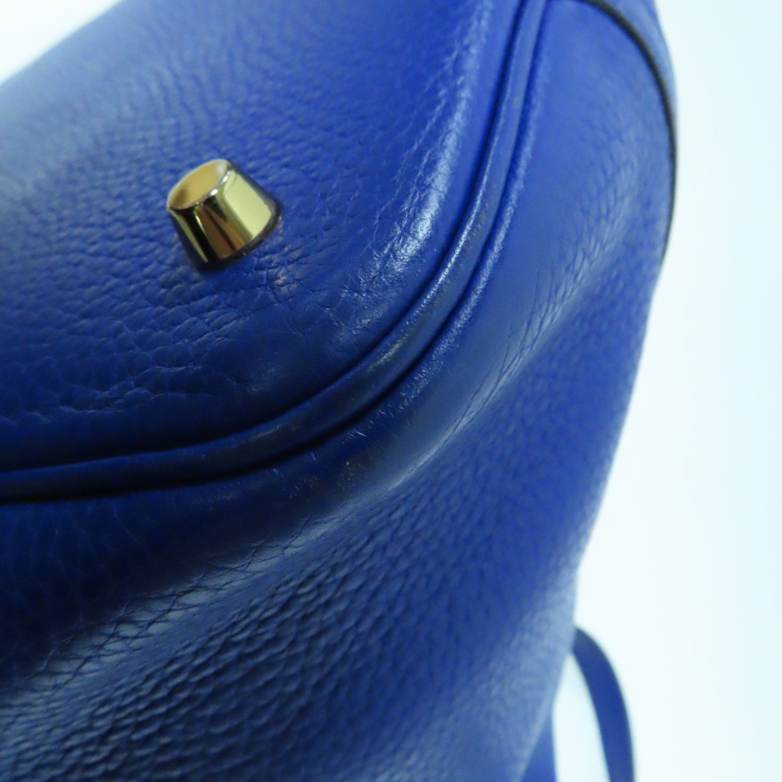HERMES Clemence皮革Picotin MM金扣手挽袋Bleu Electrique電光藍色