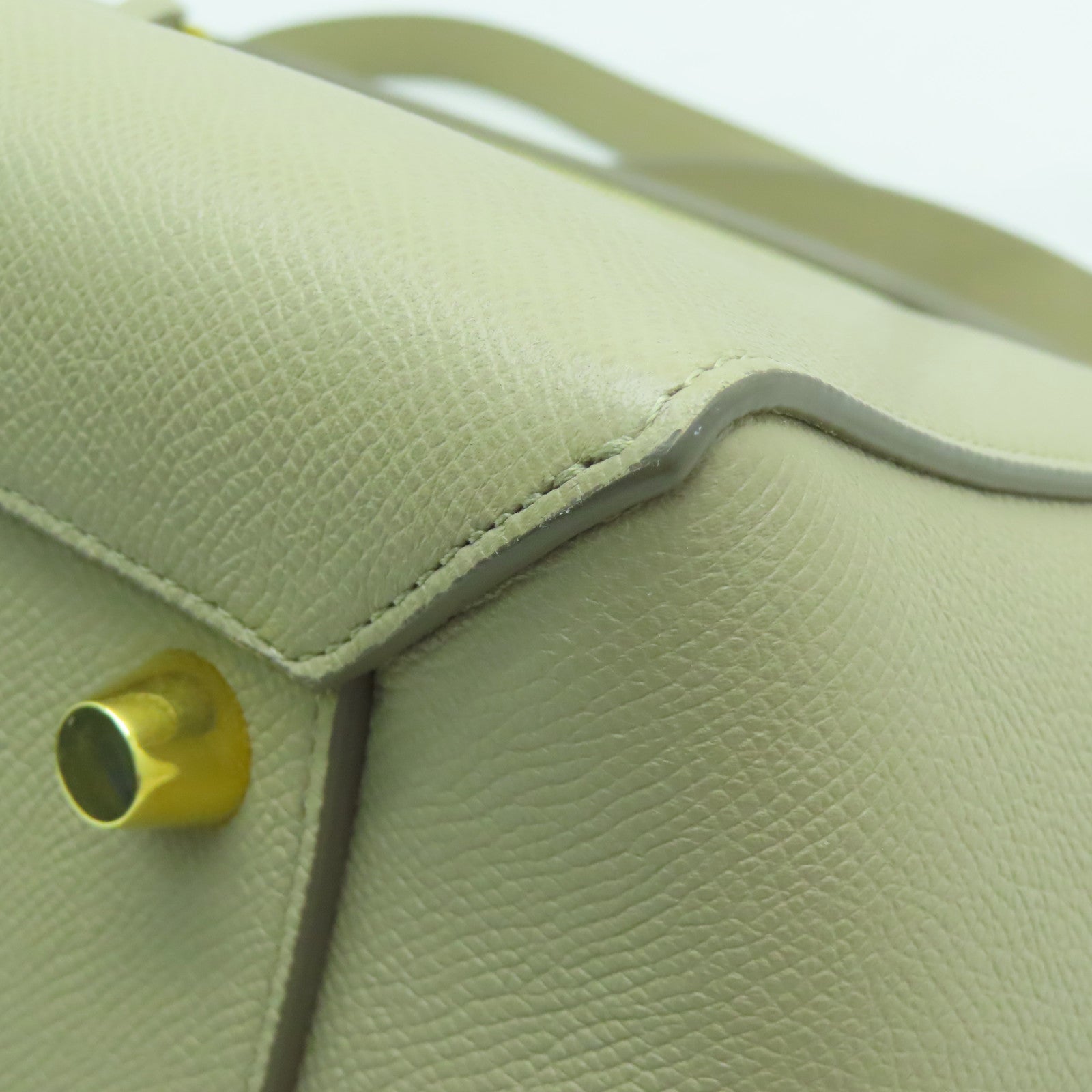 CELINE 牛皮皮革2 Way Shoulder金扣手挽肩背兩用袋米色